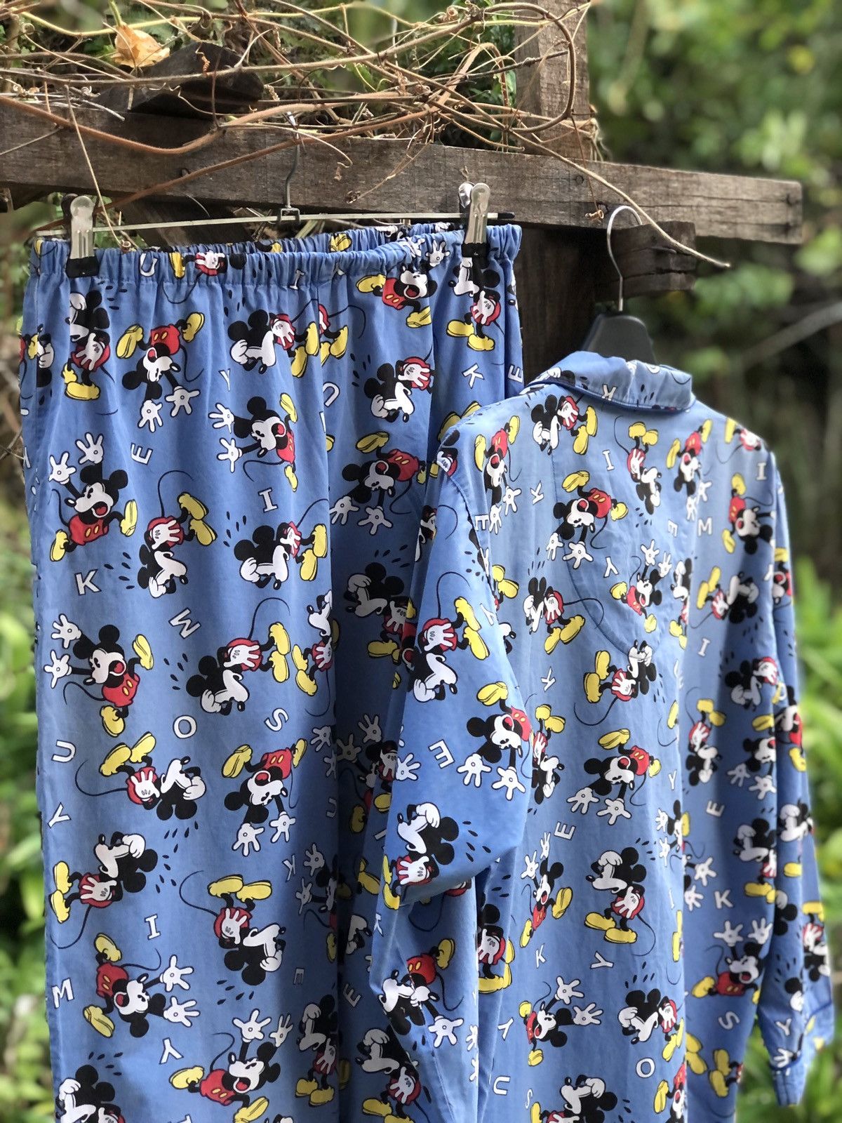 Disney Vintage 90's Disney Mickey Mouse Fullprint Pyjama Set Size US L / EU 52-54 / 3 - 7 Thumbnail