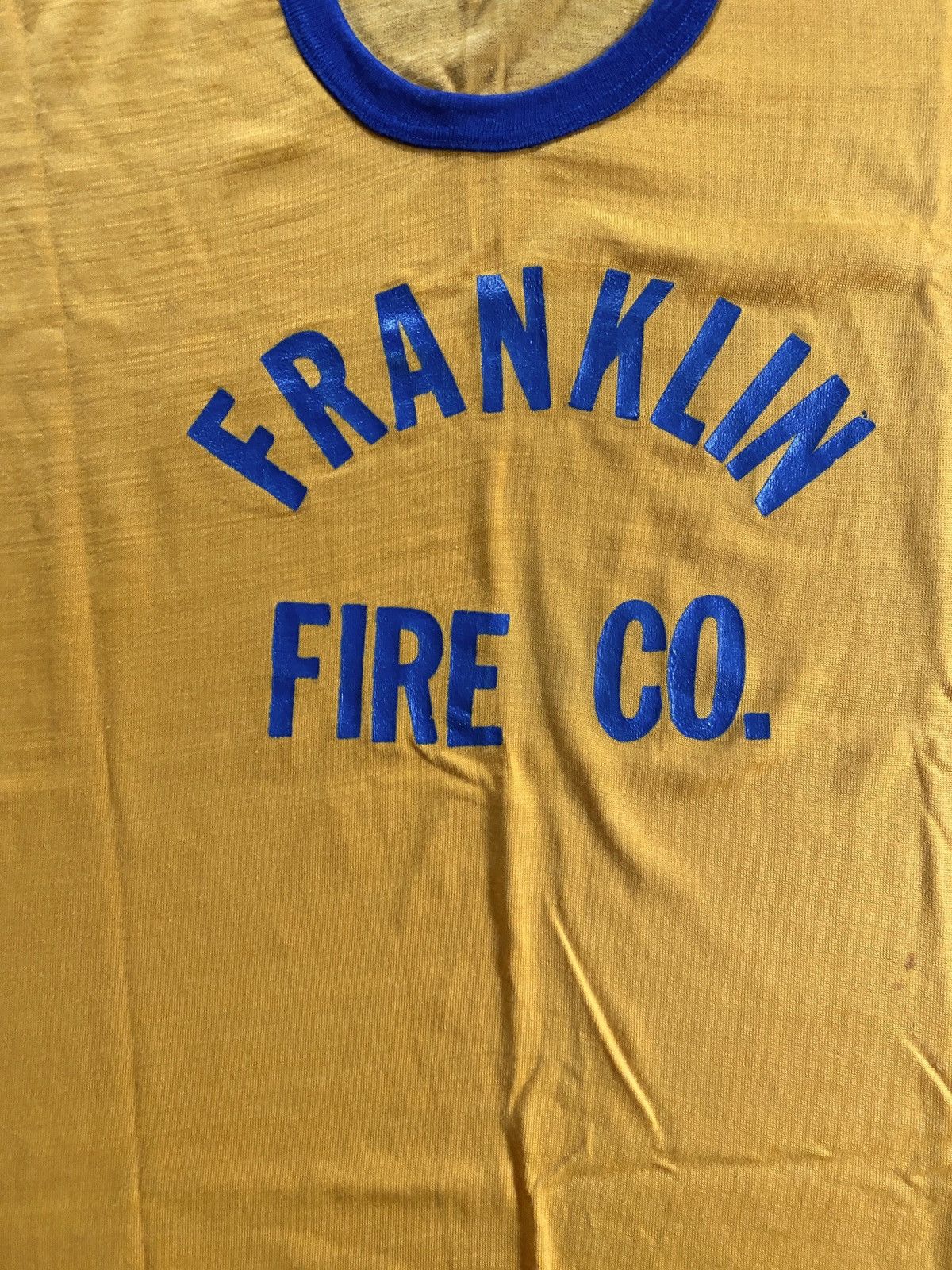 Vintage Vintage 60’s Franklin Fire Co. Single Stitch Ringer Tee Size US L / EU 52-54 / 3 - 4 Thumbnail