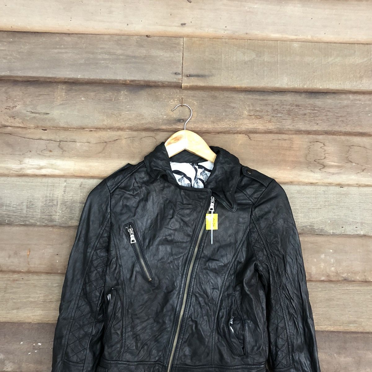 Genuine Leather DL bikers Japan Black Leather Zipper Jacket #c1139 Size XS / US 0-2 / IT 36-38 - 9 Thumbnail