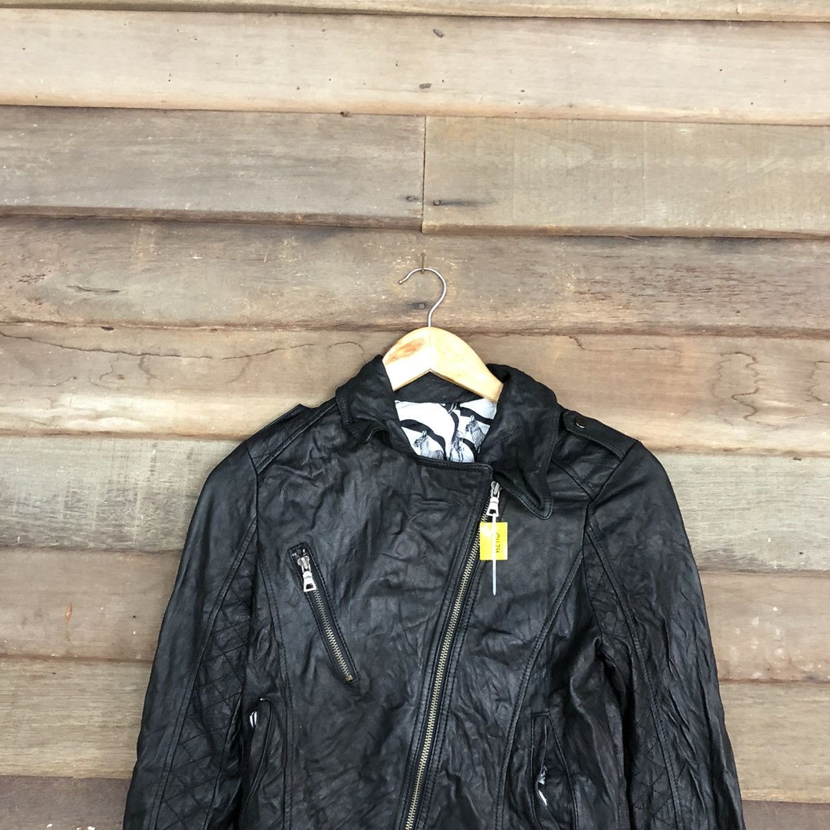Genuine Leather DL bikers Japan Black Leather Zipper Jacket #c1139 Size XS / US 0-2 / IT 36-38 - 2 Thumbnail