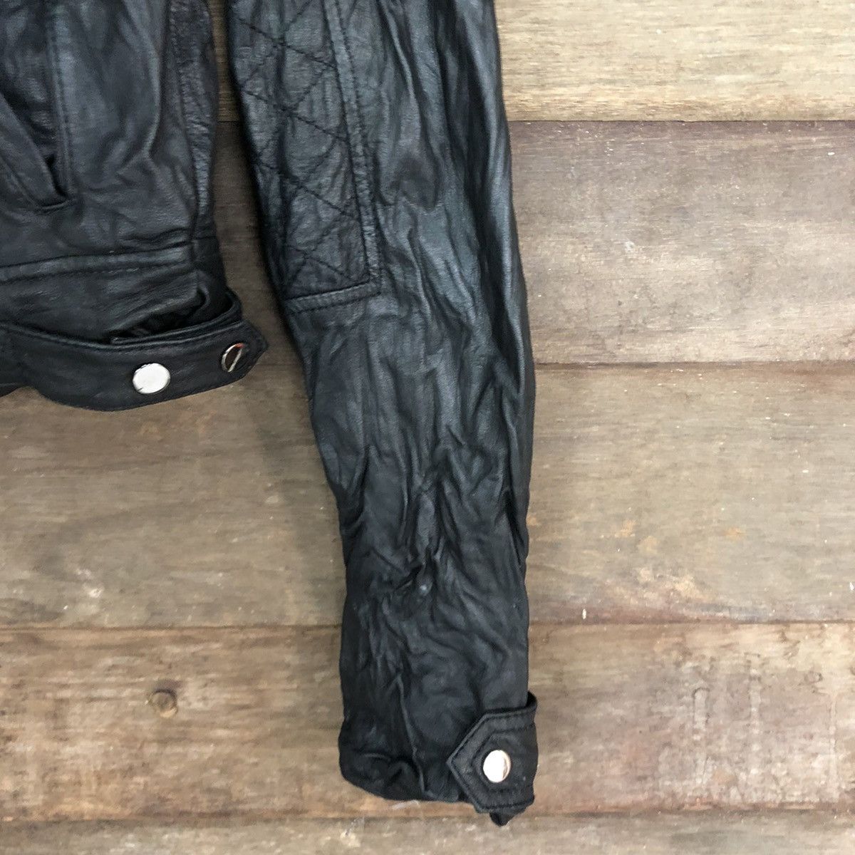 Genuine Leather DL bikers Japan Black Leather Zipper Jacket #c1139 Size XS / US 0-2 / IT 36-38 - 4 Thumbnail