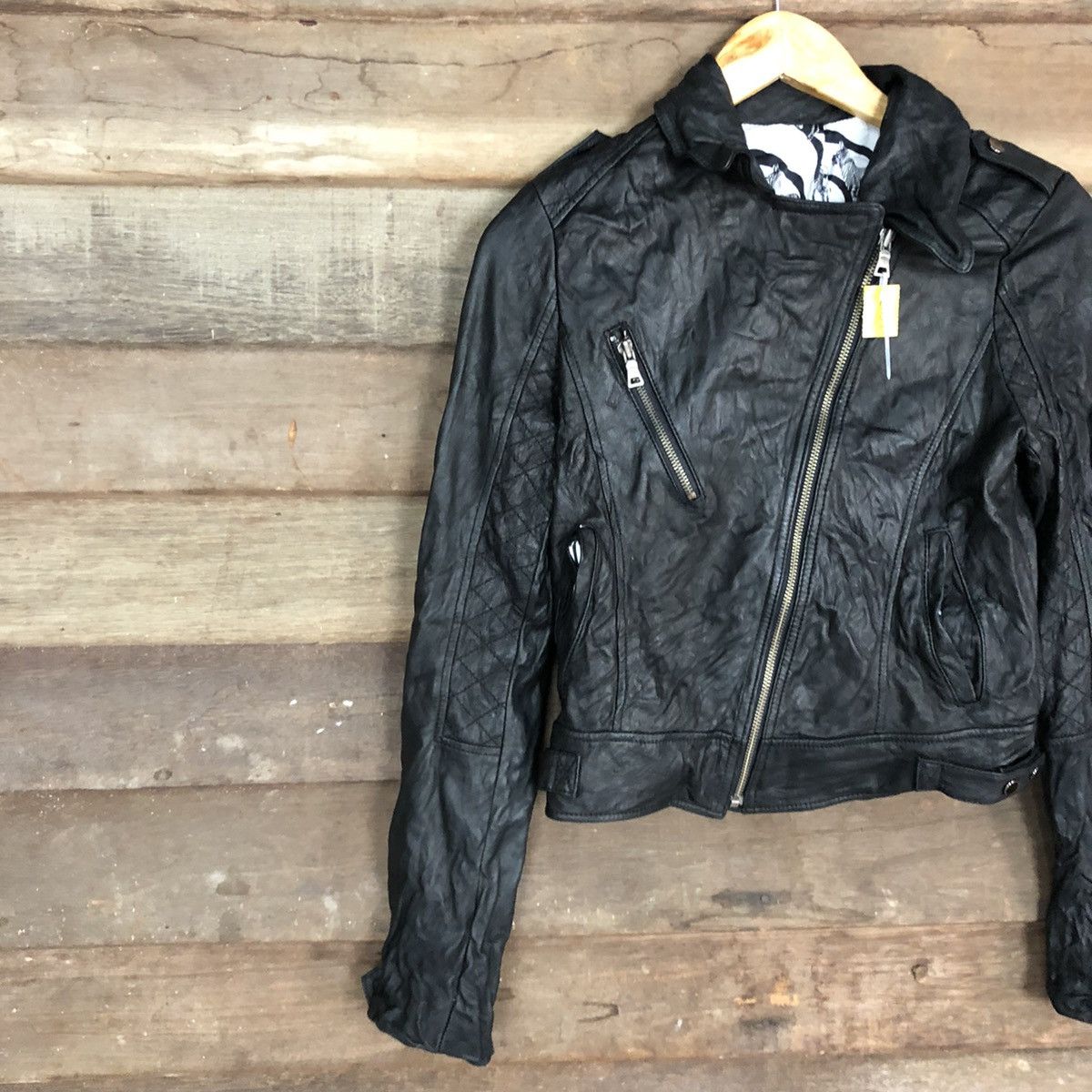 Genuine Leather DL bikers Japan Black Leather Zipper Jacket #c1139 Size XS / US 0-2 / IT 36-38 - 7 Thumbnail