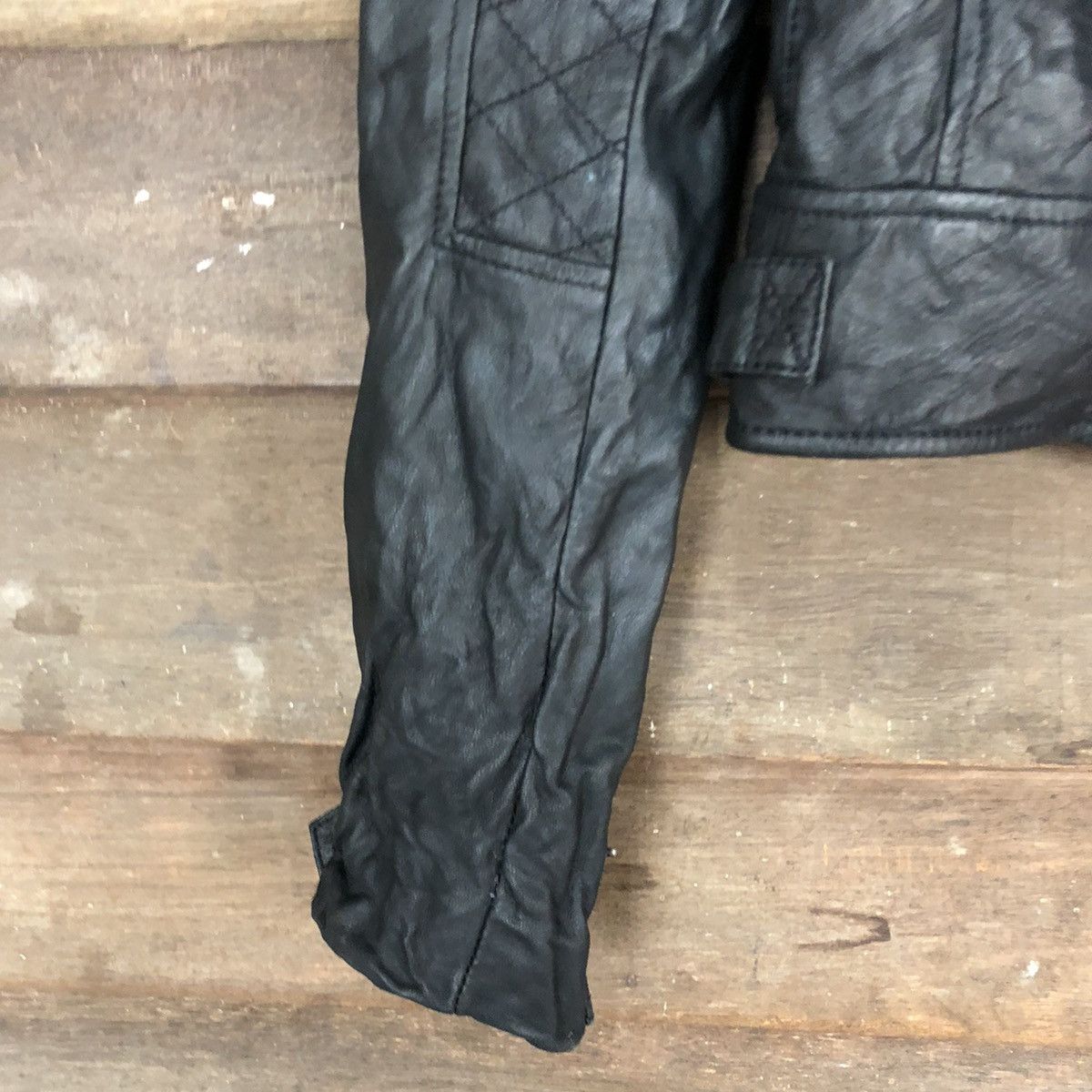 Genuine Leather DL bikers Japan Black Leather Zipper Jacket #c1139 Size XS / US 0-2 / IT 36-38 - 6 Thumbnail