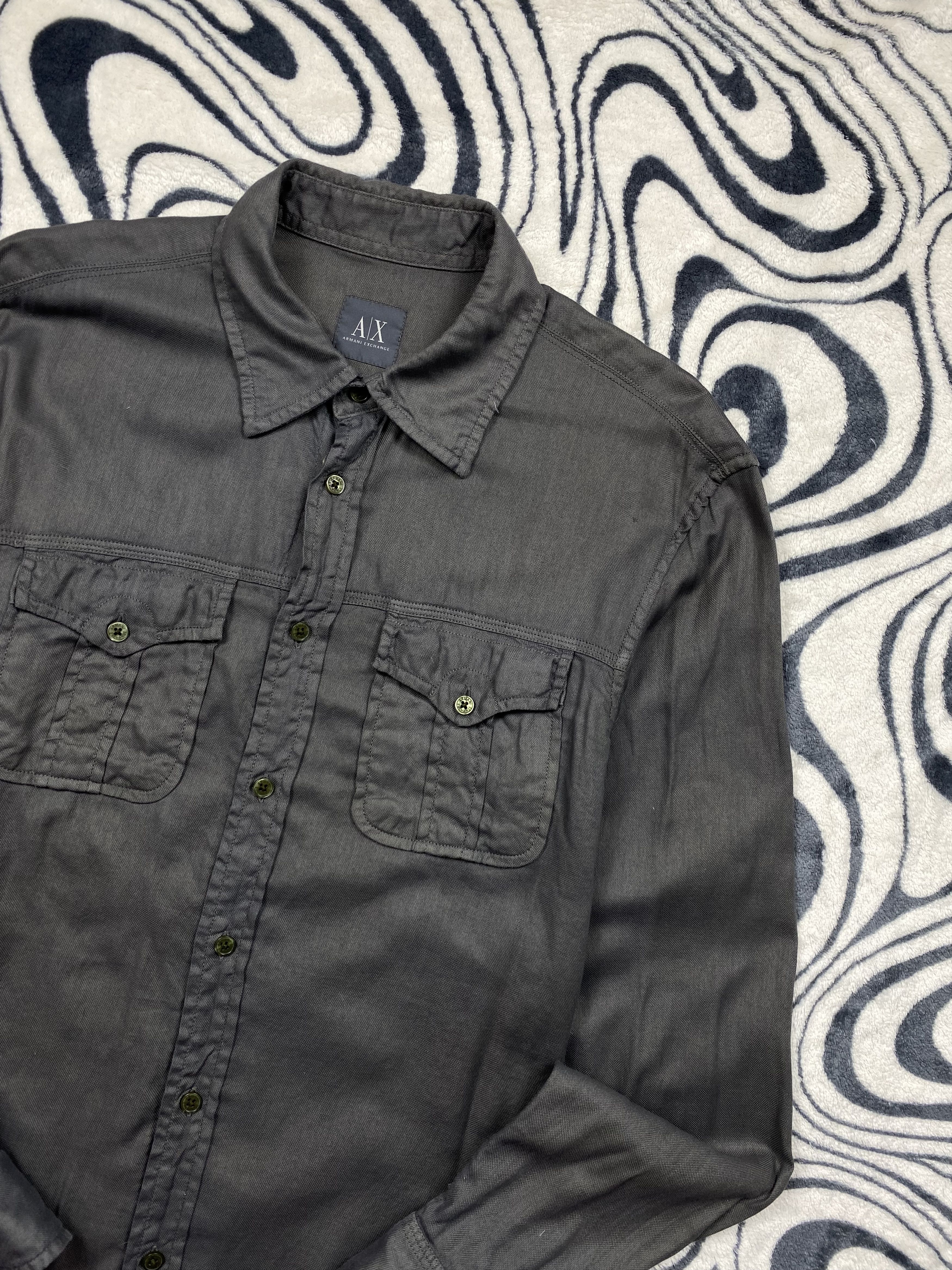Armani × Armani Exchange × Vintage Armani Exchange Vintage Long Sleeve Shirt Size US M / EU 48-50 / 2 - 2 Thumbnail