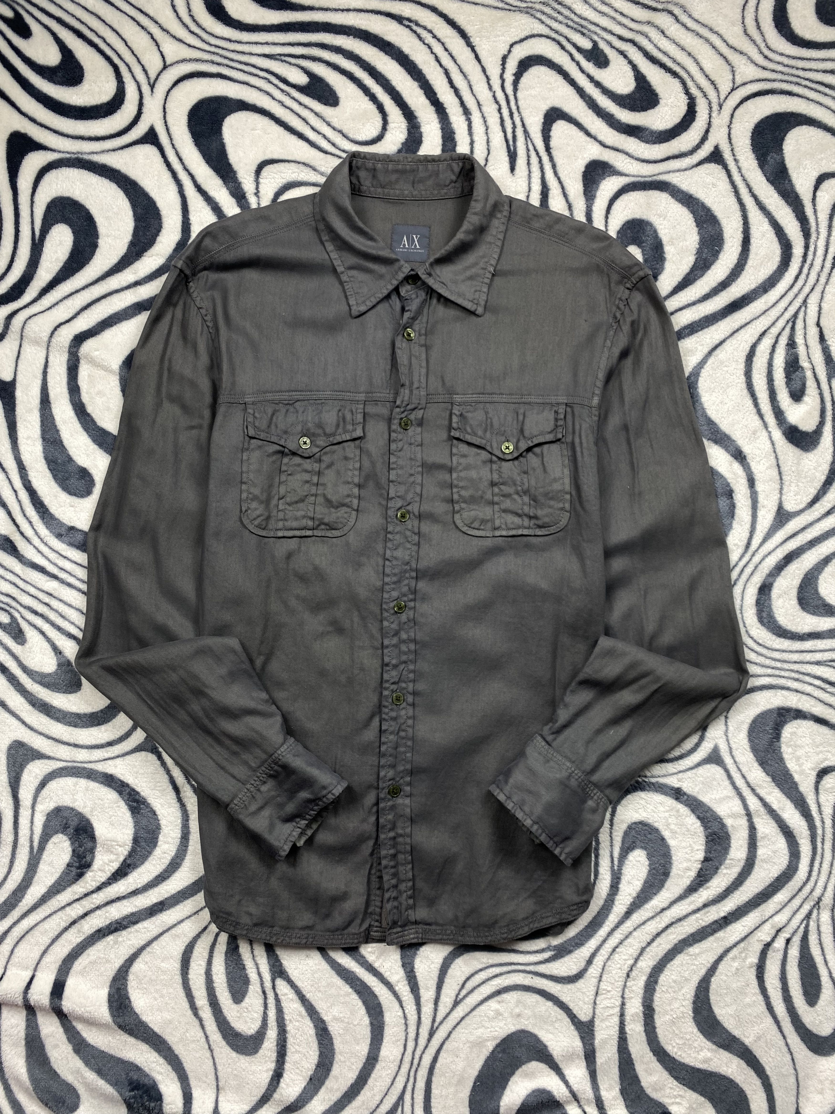 Armani × Armani Exchange × Vintage Armani Exchange Vintage Long Sleeve Shirt Size US M / EU 48-50 / 2 - 1 Thumbnail