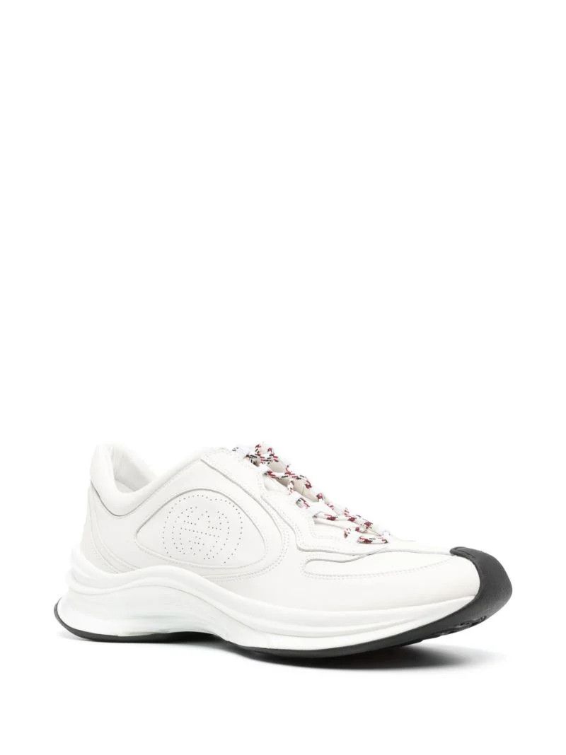 White Gucci Run Leather Sneakers