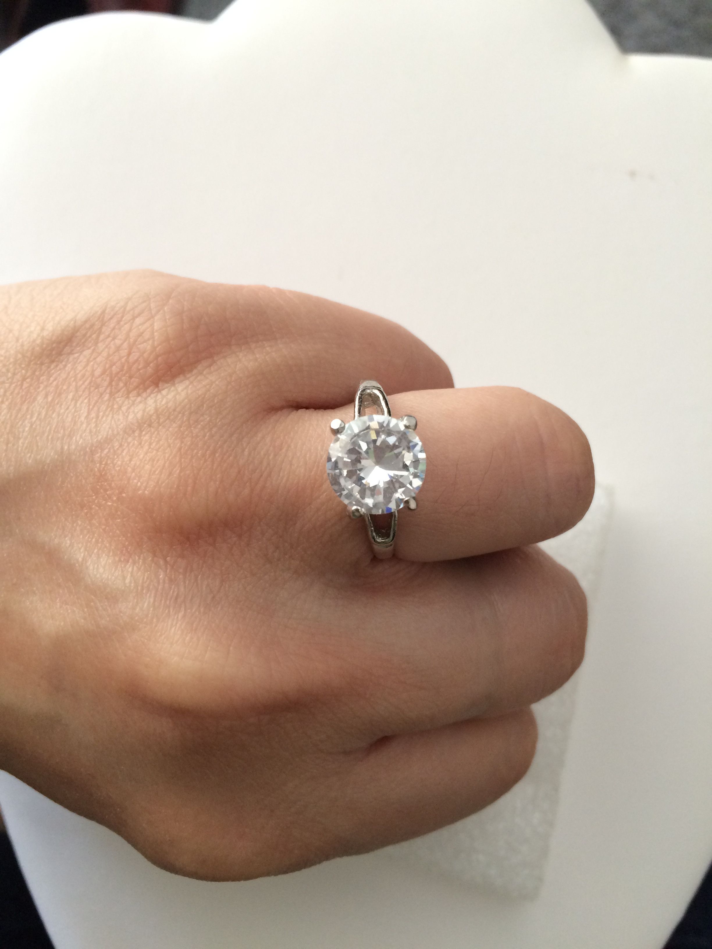 Jewelry Clear CZ Ring - Size 5.5 Size ONE SIZE - 3 Thumbnail