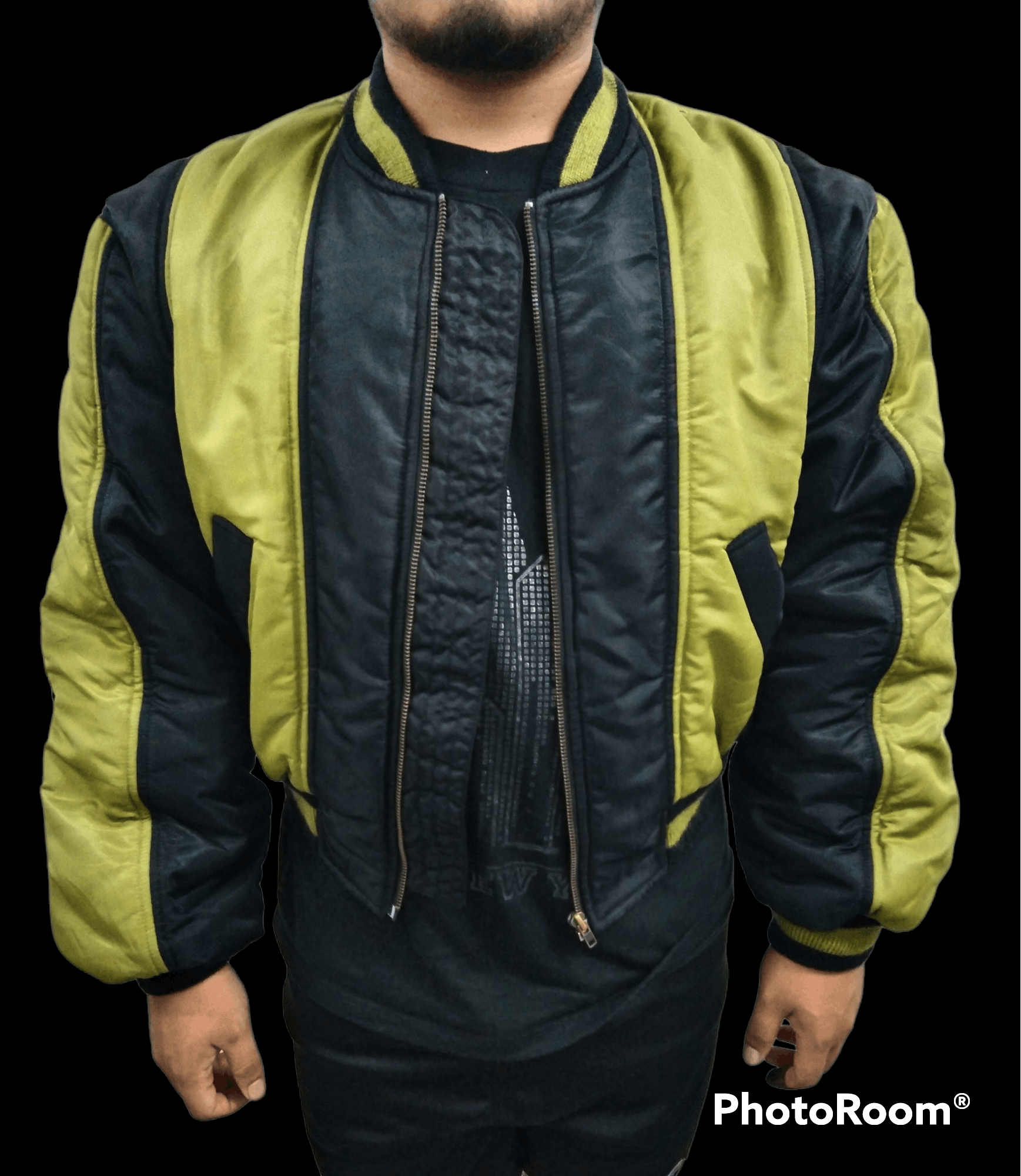 image of Avant Garde x Closed Vintage 80's Closed Marithe Francois Girbaud Bomber Jacket in Black Green (Siz