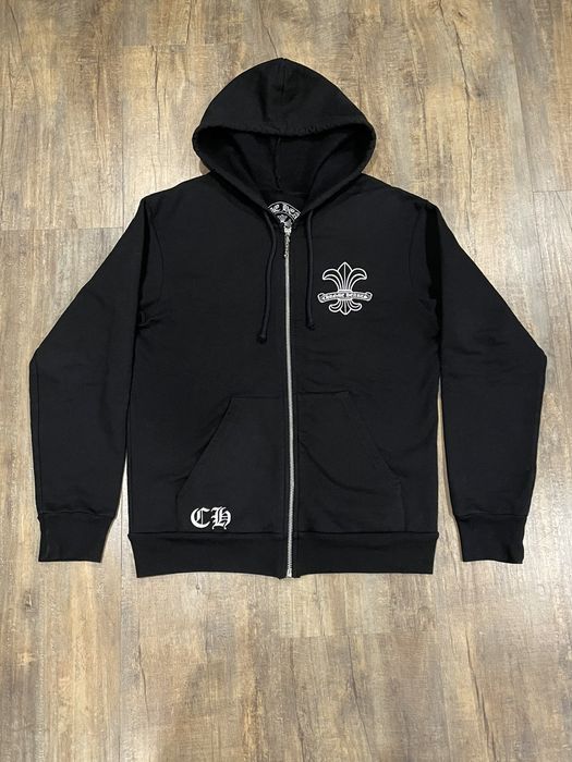 Chrome Hearts RARE Chrome Hearts BS Fleur Scroll Logo Black Zip Up ...