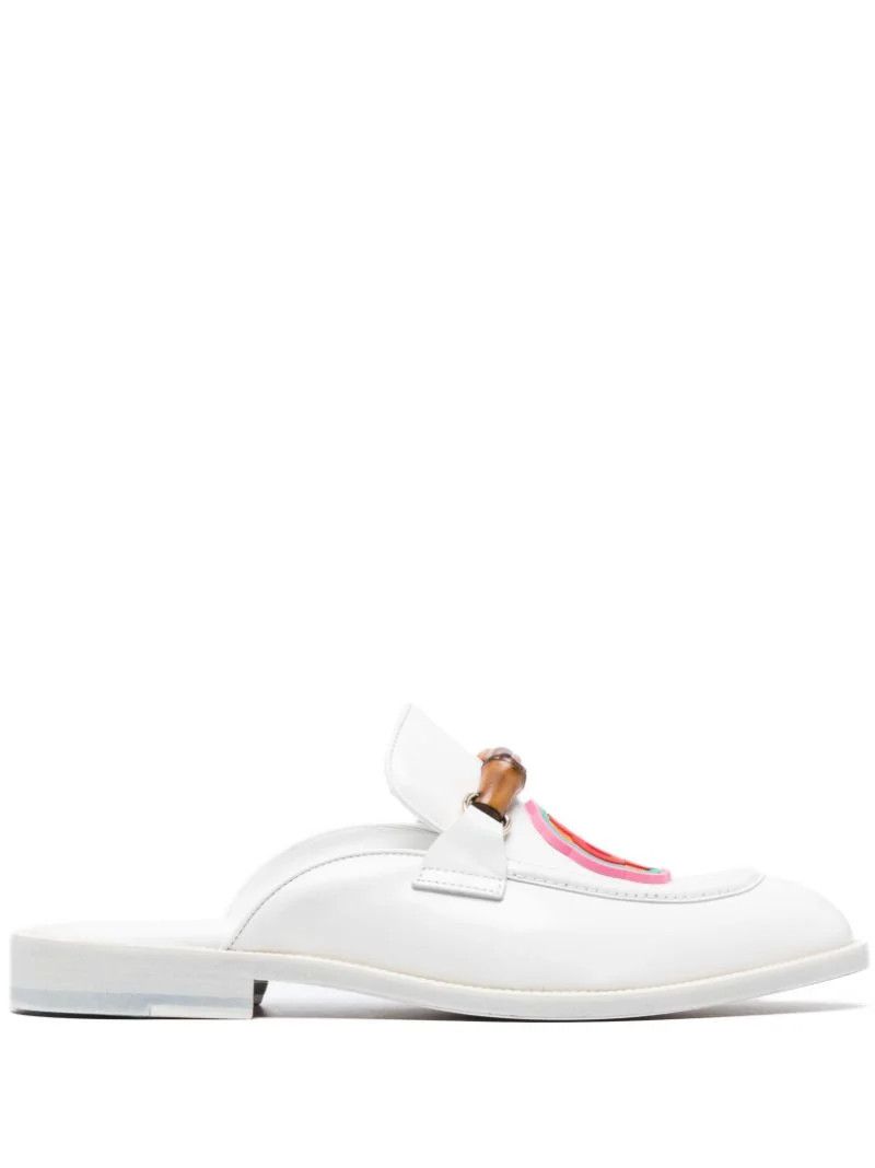 White Memphis Logo Mules