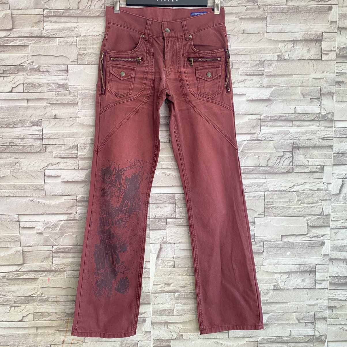 semanticdesign Japanese Semantic Denim Bush Pants Flares Zipper Printed Size US 28 / EU 44 - 3 Thumbnail