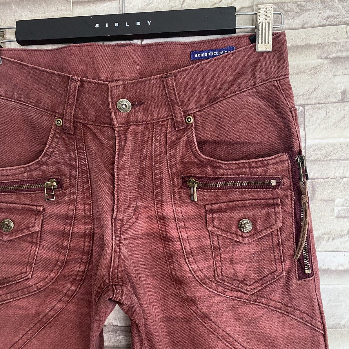 semanticdesign Japanese Semantic Denim Bush Pants Flares Zipper Printed Size US 28 / EU 44 - 7 Thumbnail