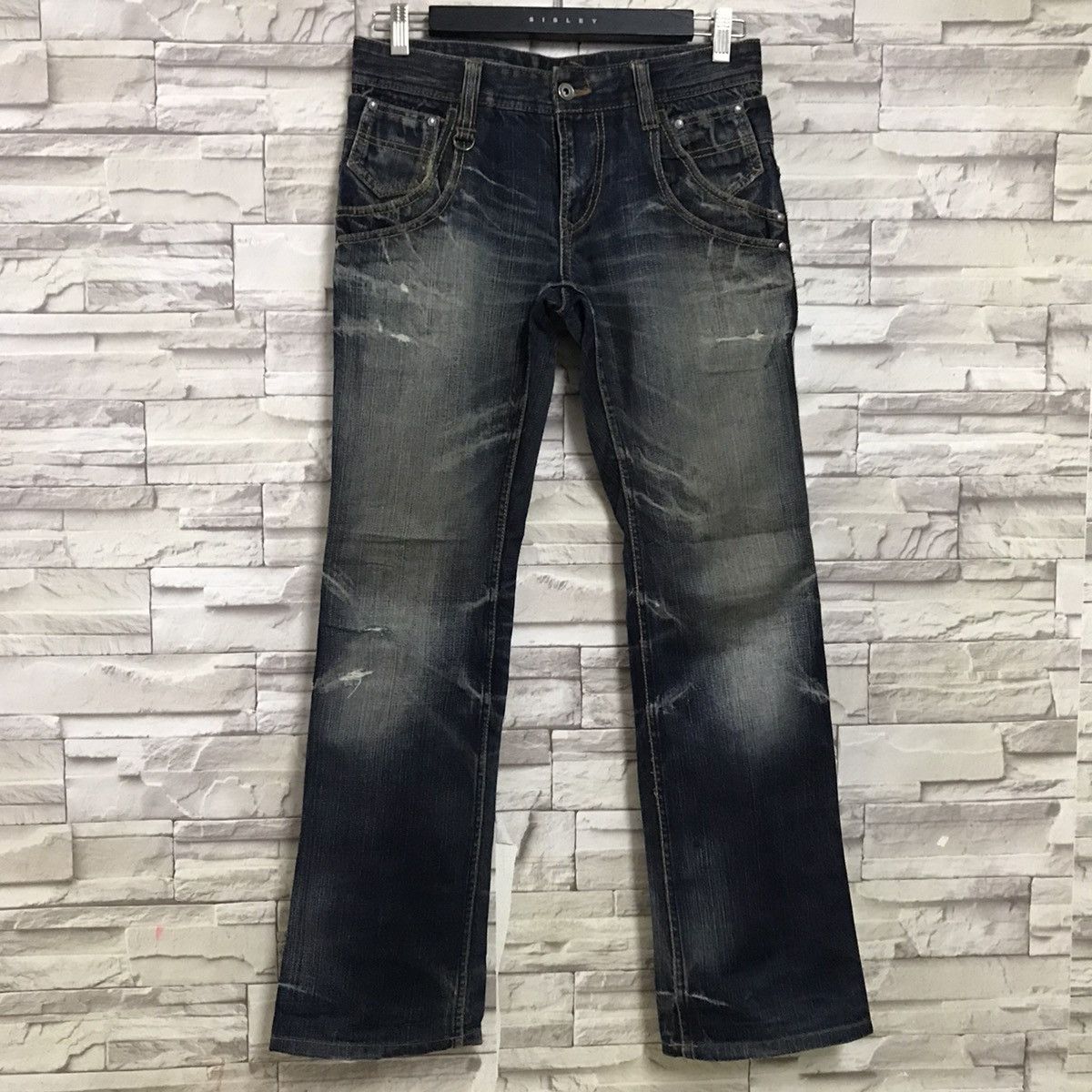 Nicole Club NICOLE CLUB FOR MEN Double Waist Denim Flare Jeans Size US 31 - 3 Thumbnail