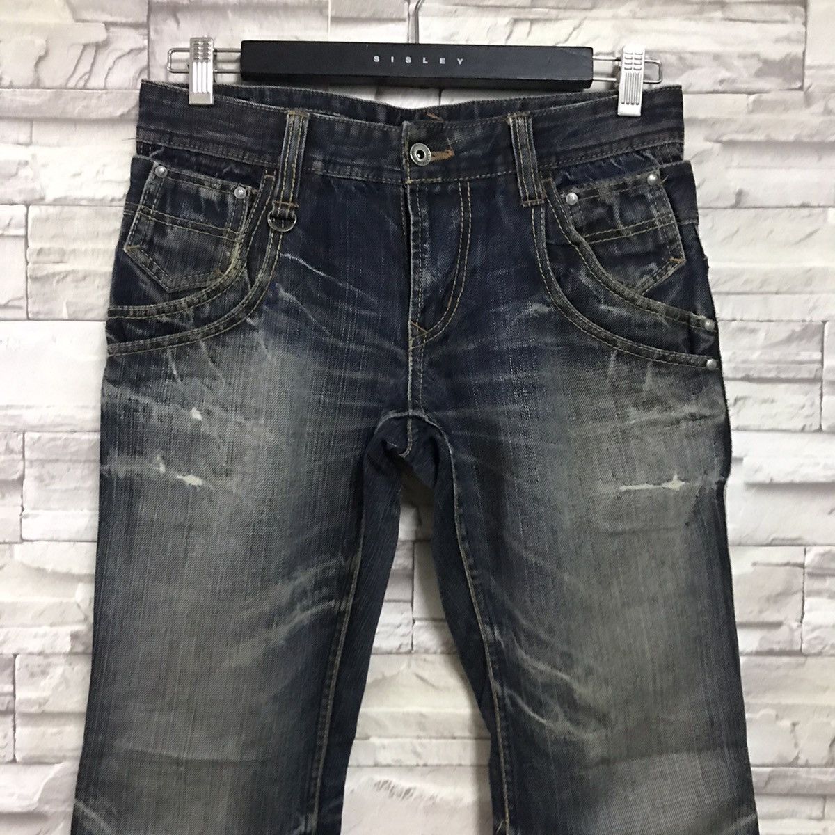 Nicole Club NICOLE CLUB FOR MEN Double Waist Denim Flare Jeans Size US 31 - 4 Thumbnail