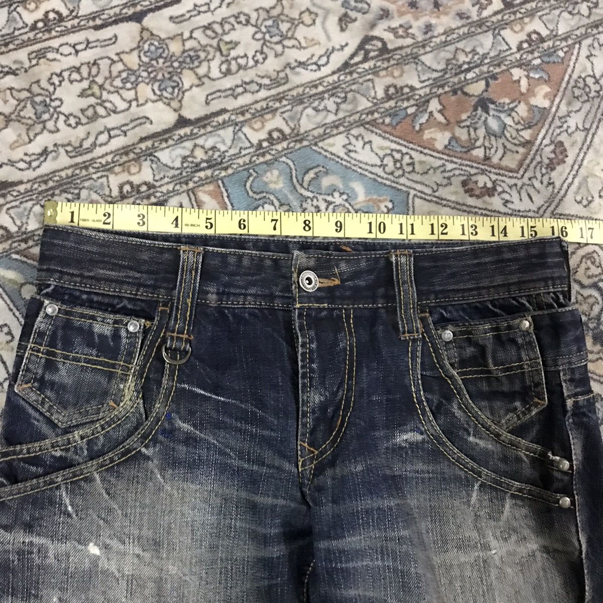 Nicole Club NICOLE CLUB FOR MEN Double Waist Denim Flare Jeans Size US 31 - 18 Thumbnail