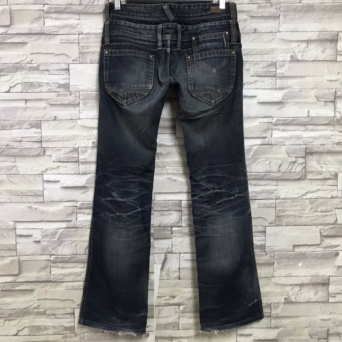 Nicole Club NICOLE CLUB FOR MEN Double Waist Denim Flare Jeans Size US 31 - 9 Thumbnail