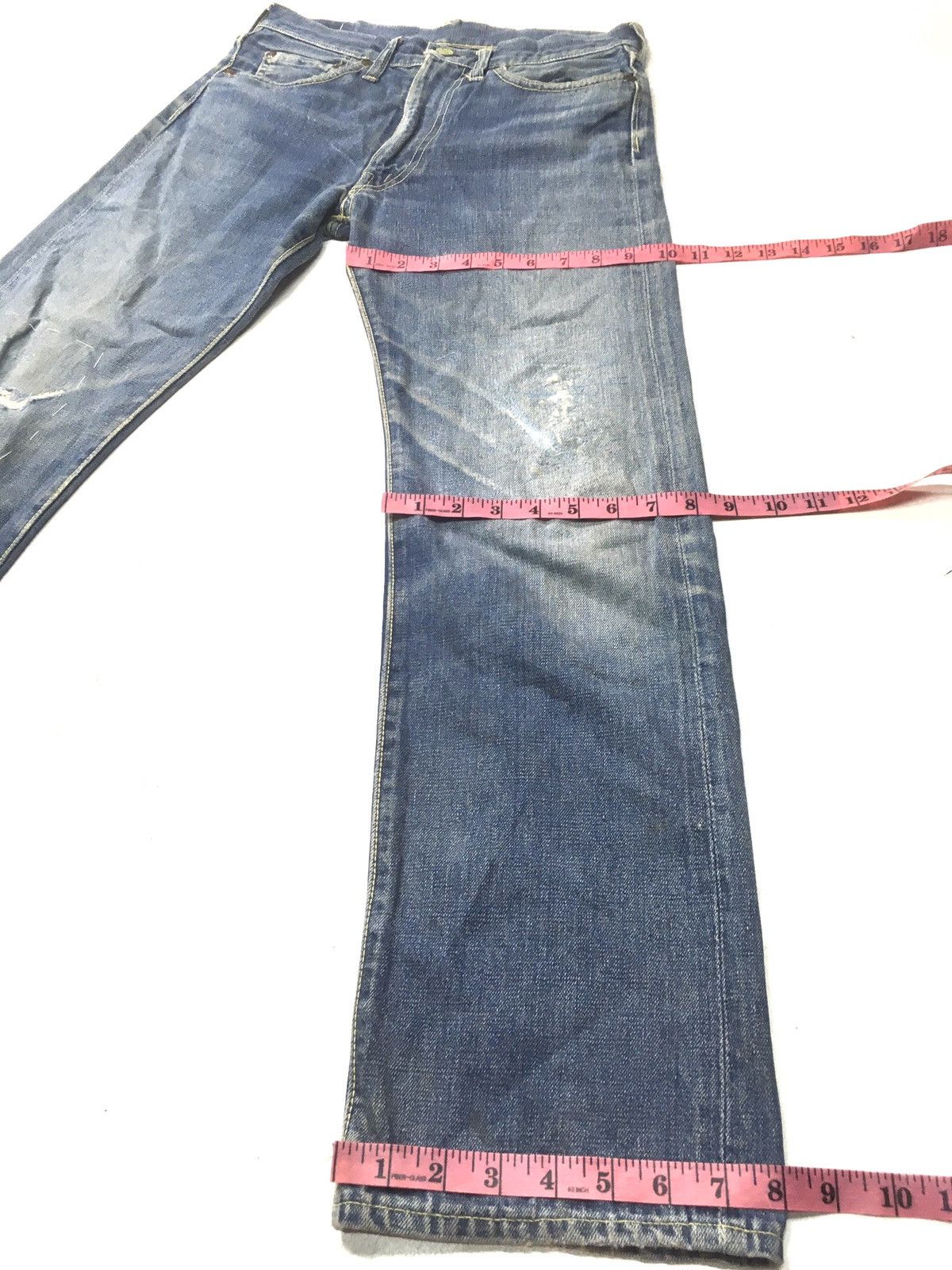 Vintage Vintage 80s big stone distressed selvage jeans japan Size US 29 - 4 Thumbnail