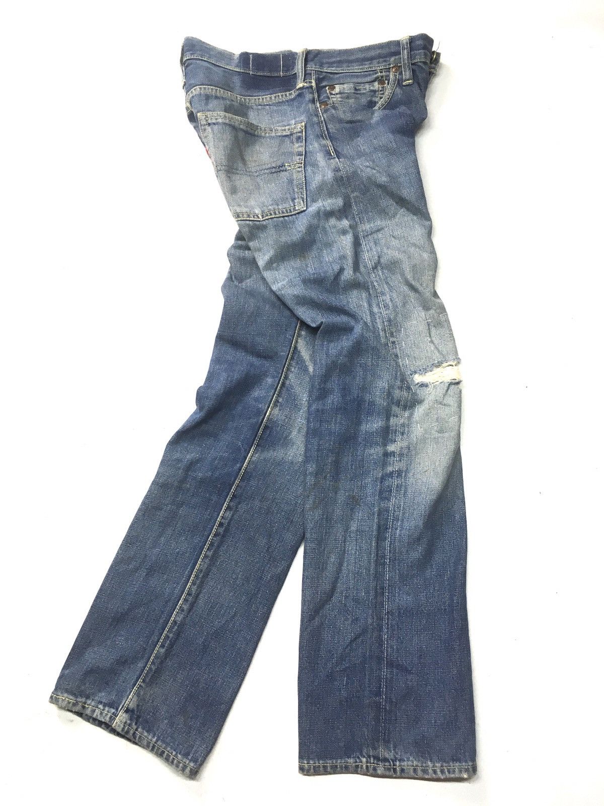 Vintage Vintage 80s big stone distressed selvage jeans japan Size US 29 - 7 Thumbnail