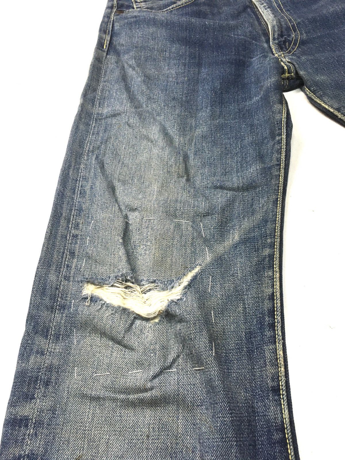 Vintage Vintage 80s big stone distressed selvage jeans japan Size US 29 - 10 Thumbnail