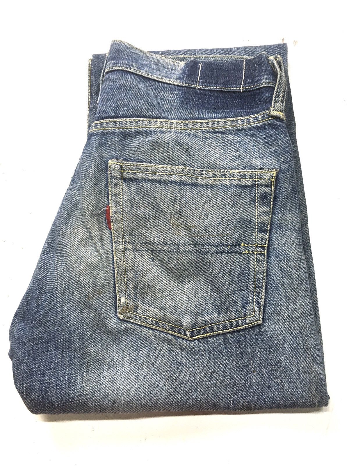 image of Distressed Denim Vintage 80's Big Stone Distressed Selvage Jeans Japan in Blue, Men's (Size 29)