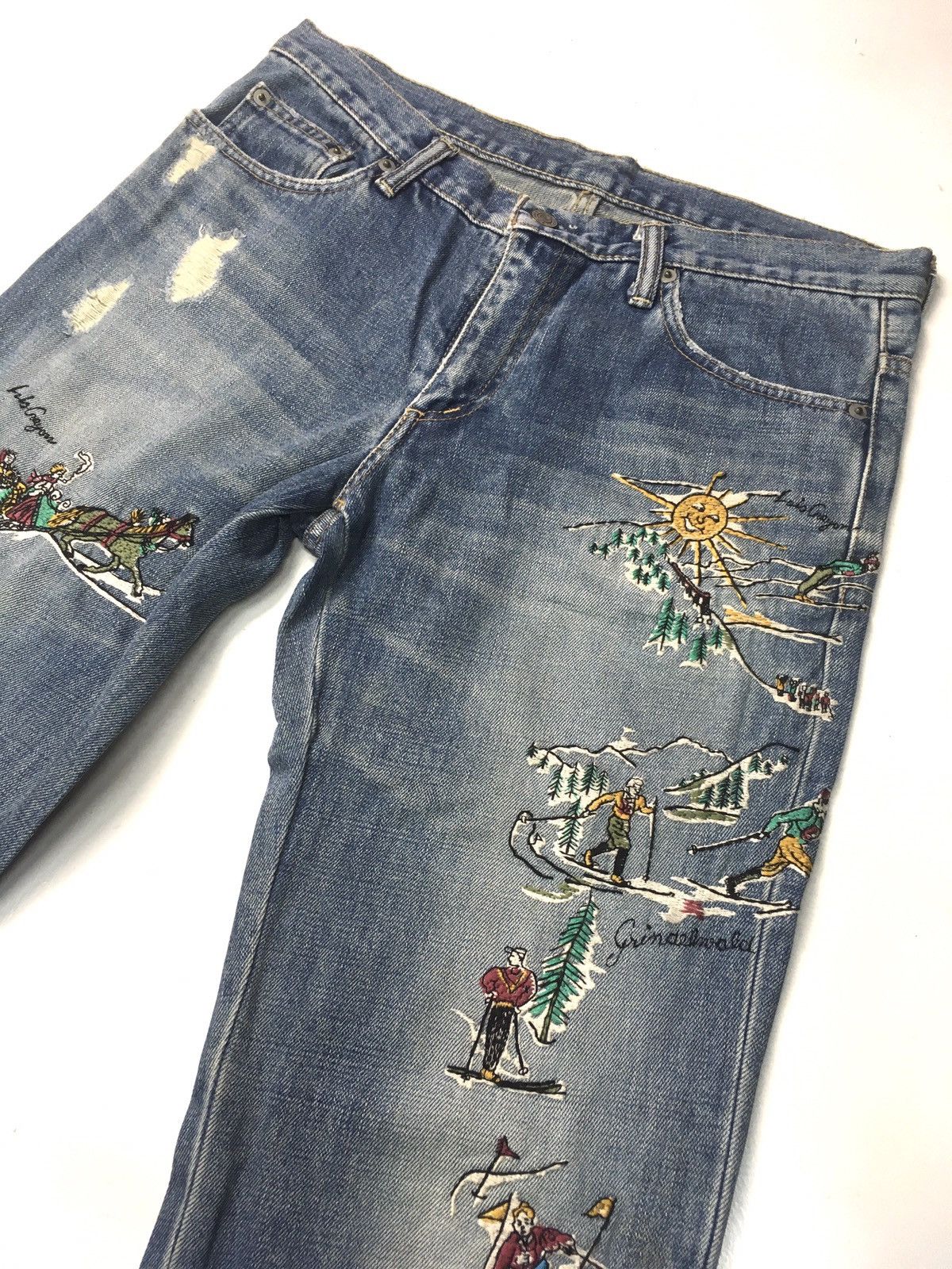 Japanese Brand × Vintage Vintage Lois crayon embroidery distressed denim japan Size US 31 - 11 Thumbnail