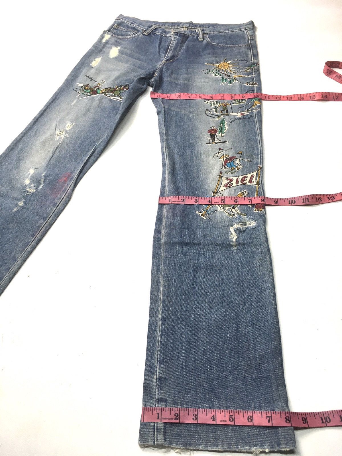 Japanese Brand × Vintage Vintage Lois crayon embroidery distressed denim japan Size US 31 - 4 Thumbnail