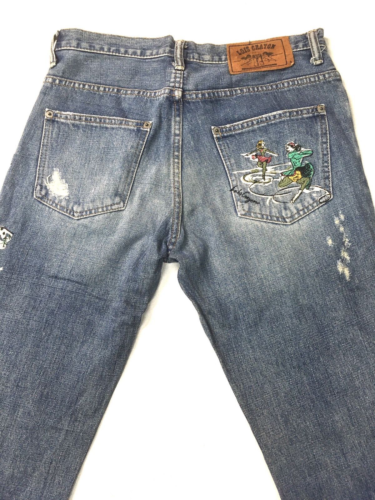 Japanese Brand × Vintage Vintage Lois crayon embroidery distressed denim japan Size US 31 - 8 Thumbnail