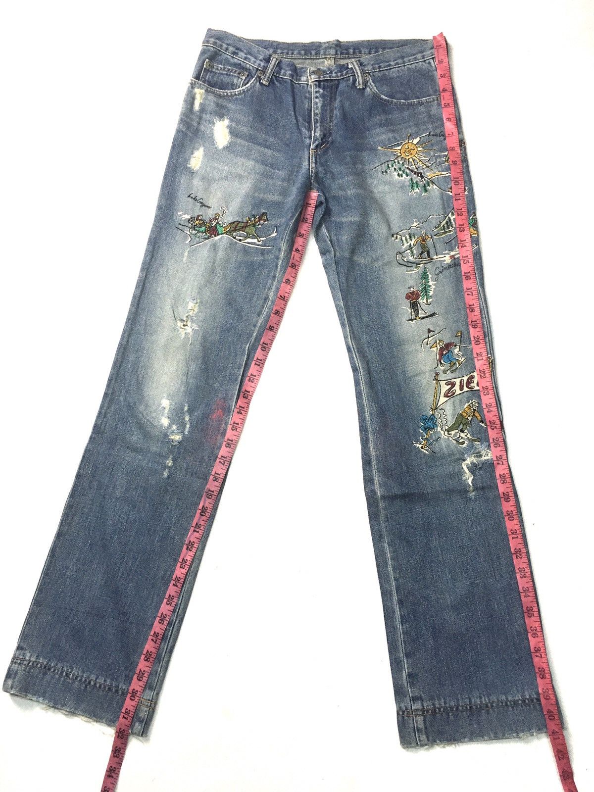 Japanese Brand × Vintage Vintage Lois crayon embroidery distressed denim japan Size US 31 - 2 Thumbnail