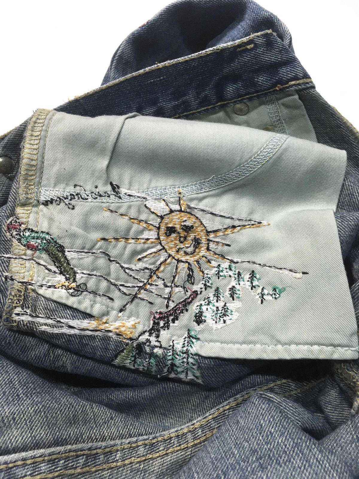 Japanese Brand × Vintage Vintage Lois crayon embroidery distressed denim japan Size US 31 - 16 Thumbnail