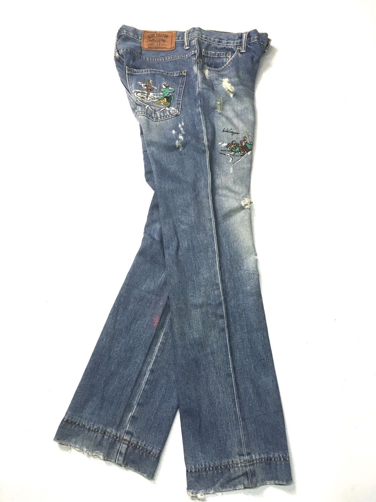Japanese Brand × Vintage Vintage Lois crayon embroidery distressed denim japan Size US 31 - 5 Thumbnail
