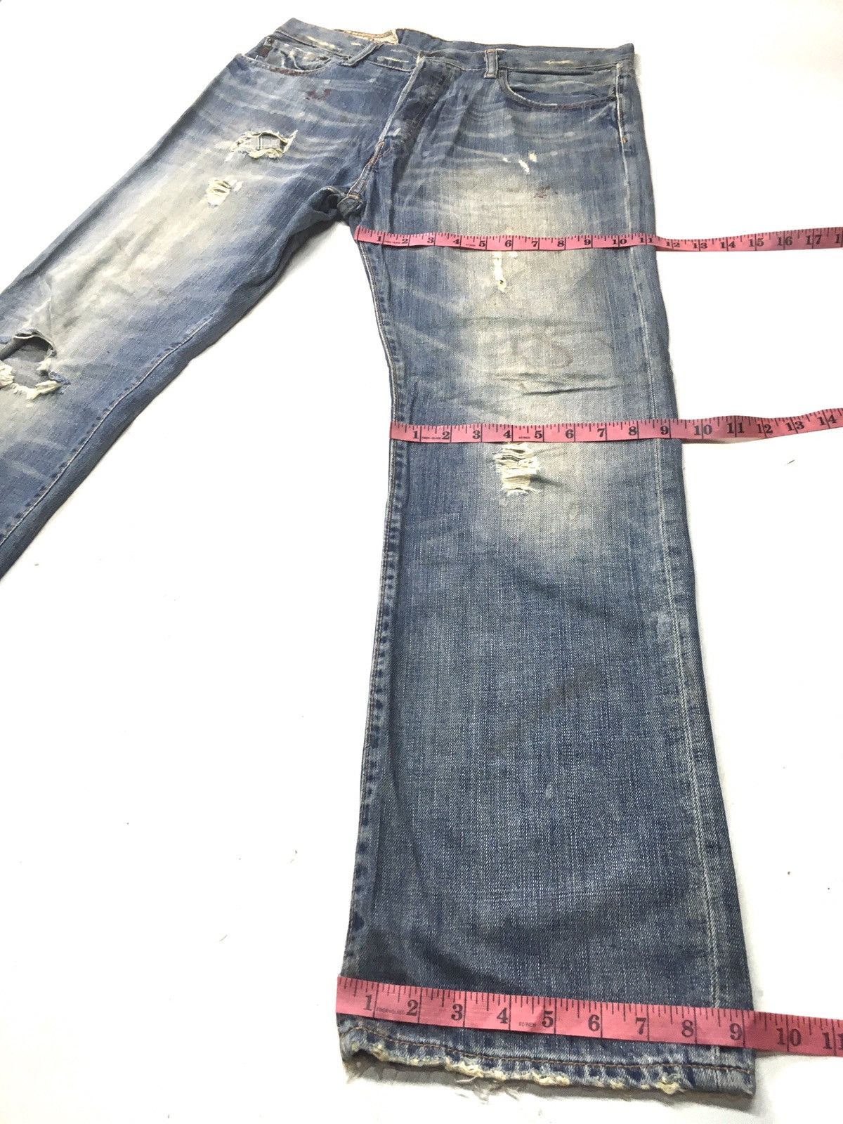 Abercrombie & Fitch × Vintage Abercrombie thrashed crazy distressed denim Size US 34 / EU 50 - 4 Thumbnail