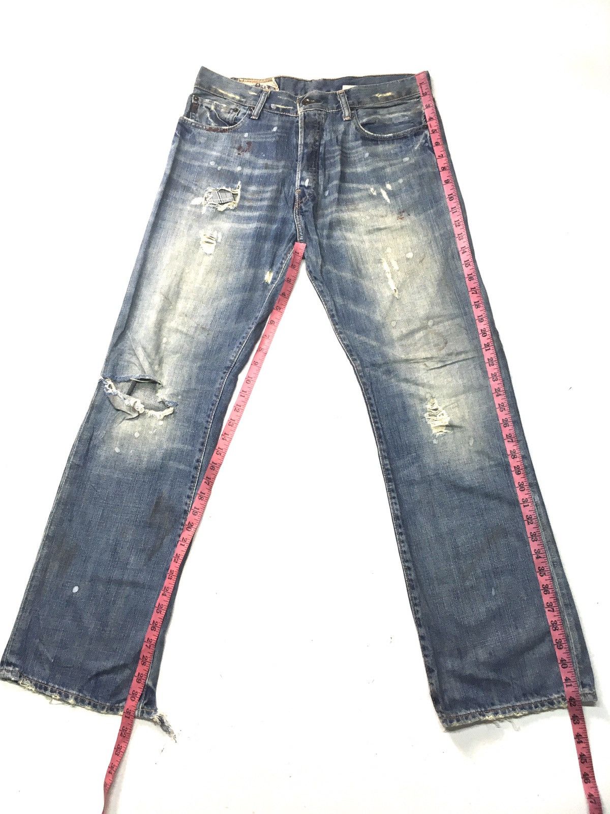 Abercrombie & Fitch × Vintage Abercrombie thrashed crazy distressed denim Size US 34 / EU 50 - 2 Thumbnail