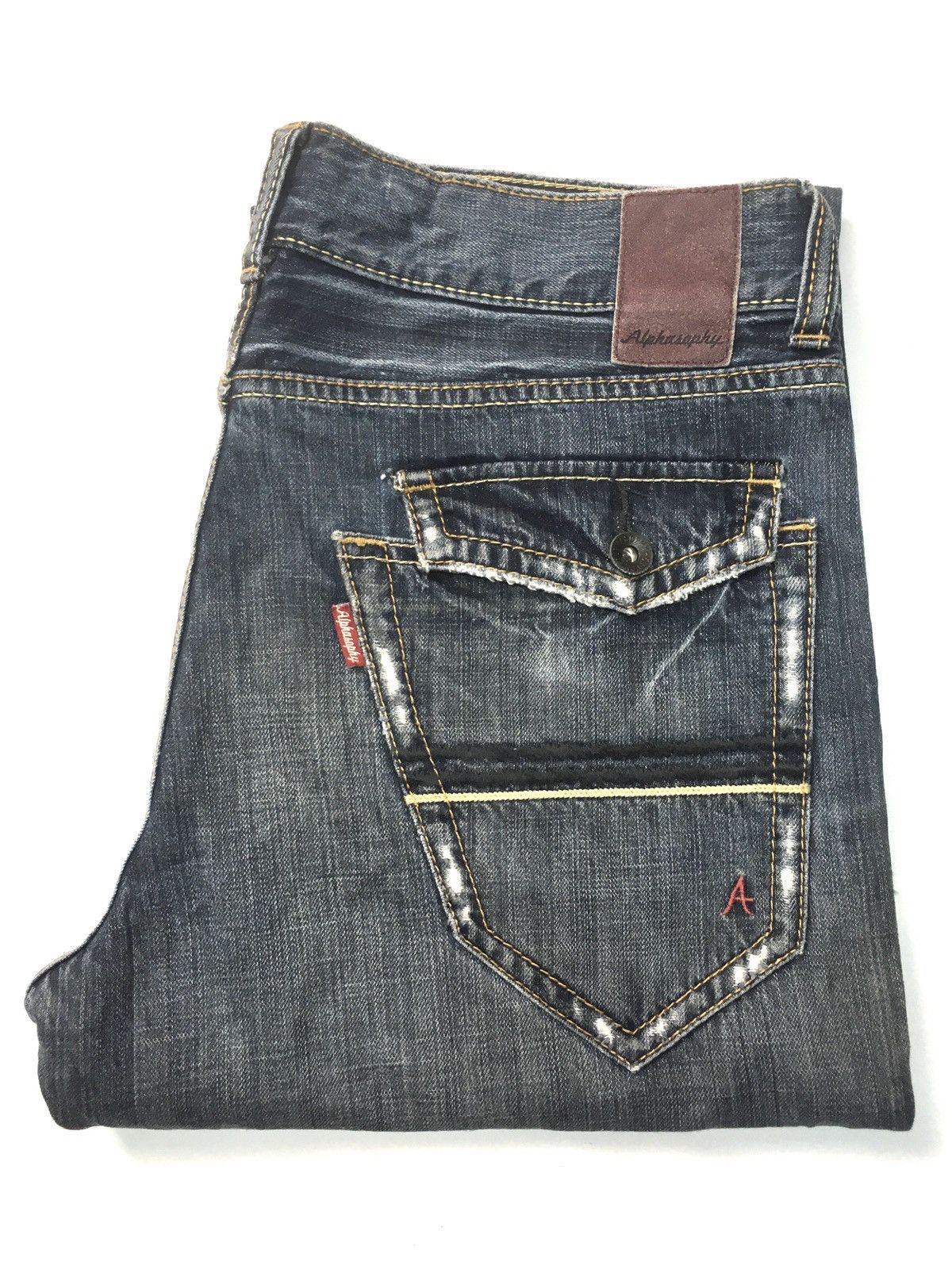 Japanese Brand × Vintage Vintage alphasophy distressed denim japan Size US 33 - 1 Thumbnail