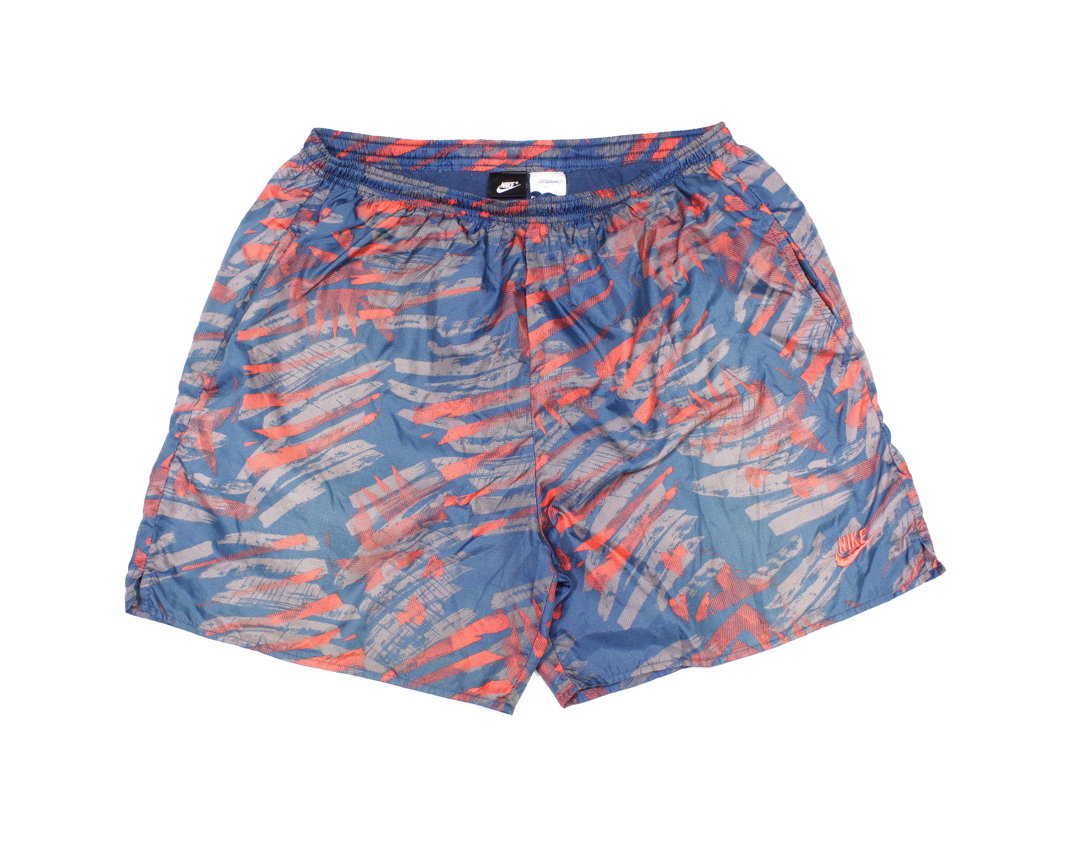 Nike 90S Swoosh Logo Acid Multicolor Nylon Swim Shorts L Size Size US 34 / EU 50 - 1 Thumbnail