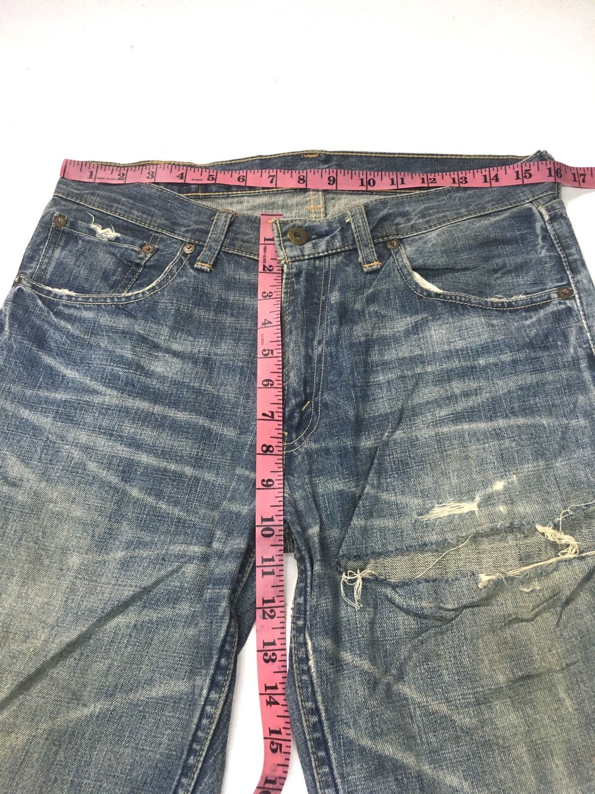 Levi's × Vintage Vintage Levi’s lot 502 blue wash distressed denim Size US 32 / EU 48 - 3 Thumbnail