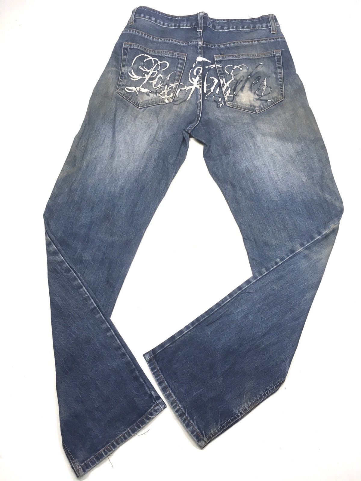 Vintage LA Los Angeles distressed denim spell out back Size US 33 - 5 Thumbnail