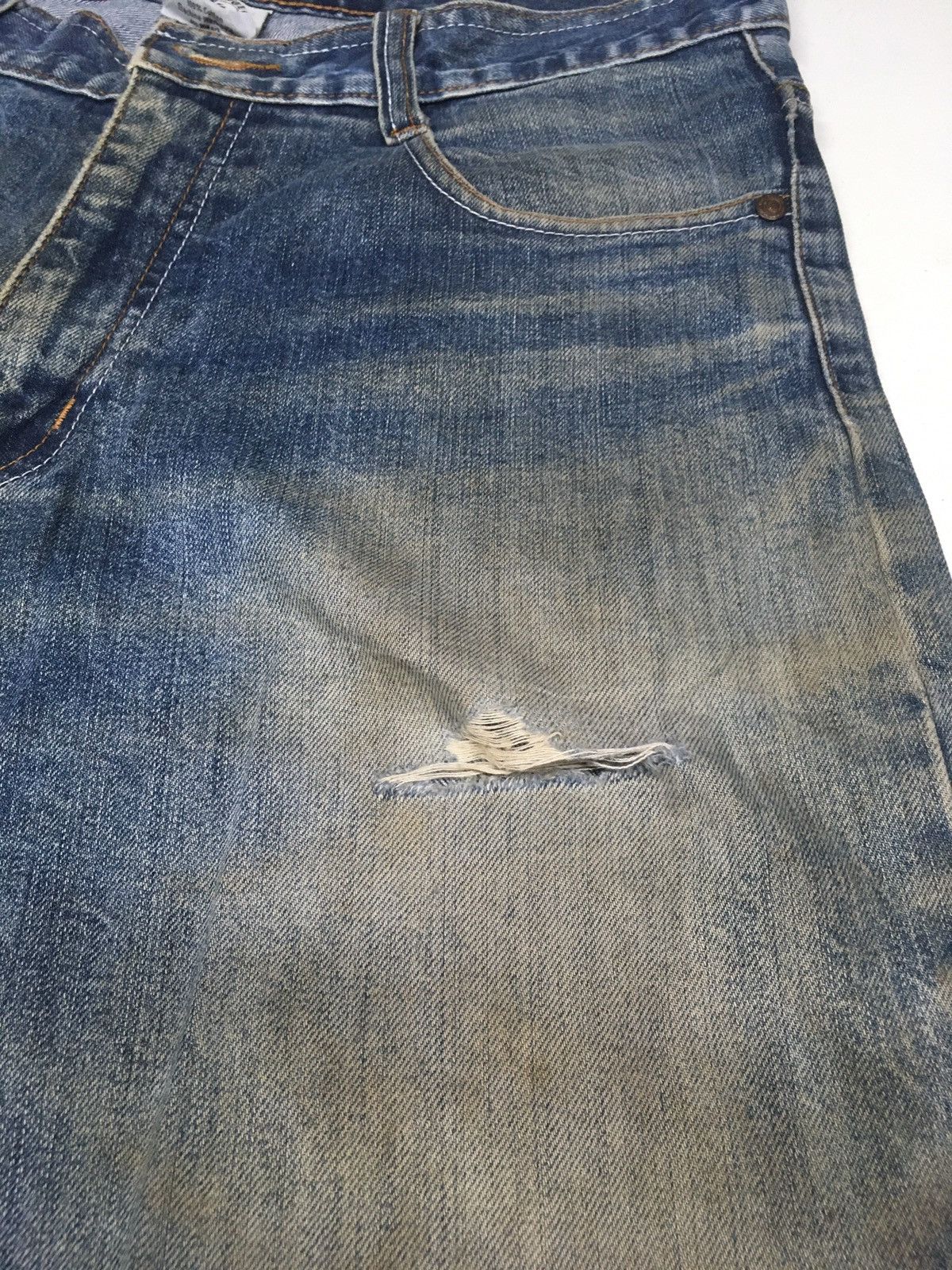 Vintage LA Los Angeles distressed denim spell out back Size US 33 - 8 Thumbnail