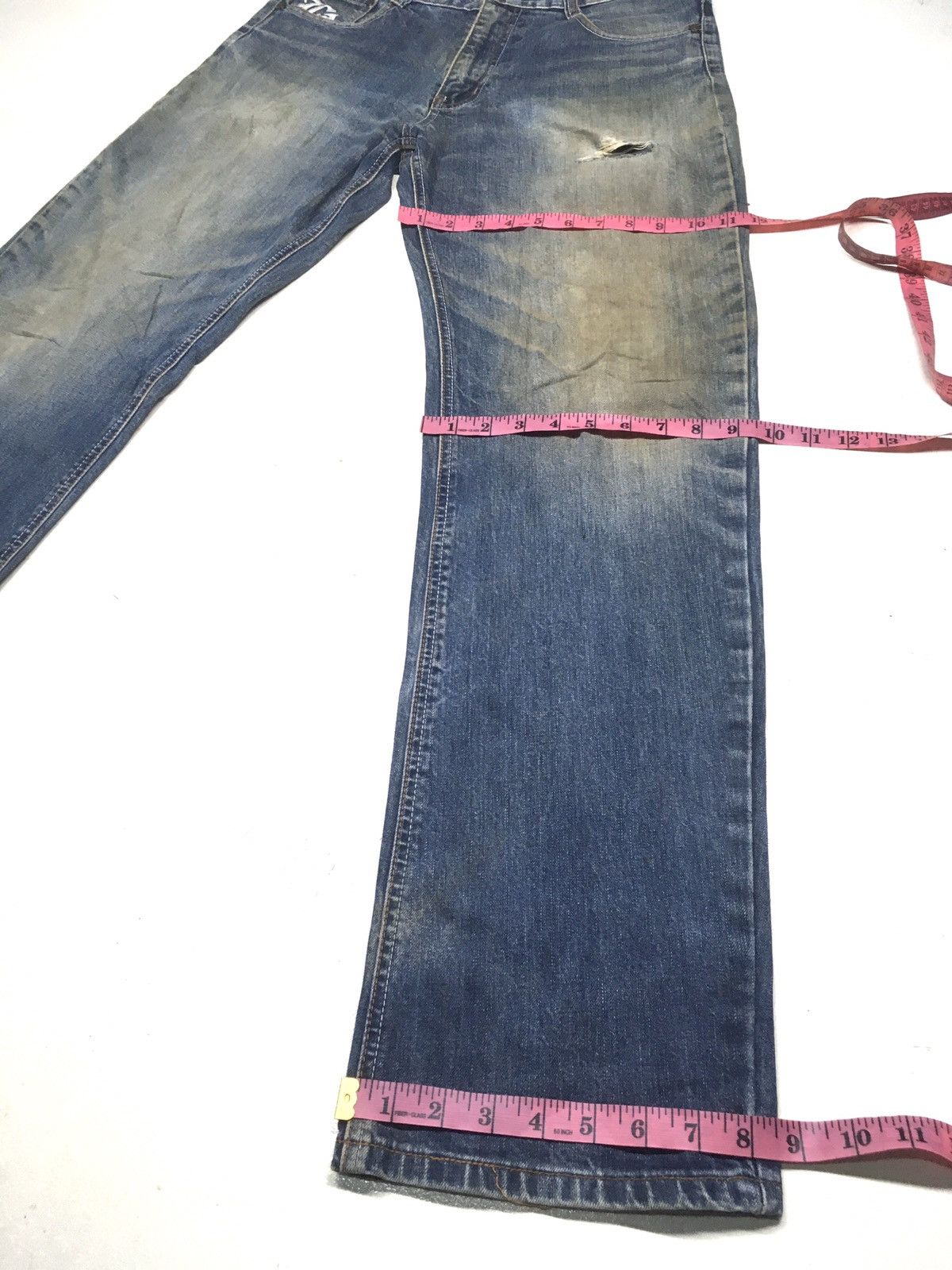 Vintage LA Los Angeles distressed denim spell out back Size US 33 - 3 Thumbnail