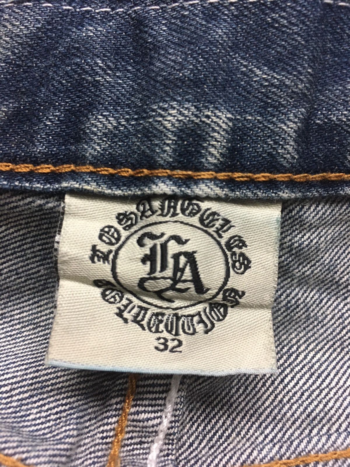 Vintage LA Los Angeles distressed denim spell out back Size US 33 - 12 Thumbnail