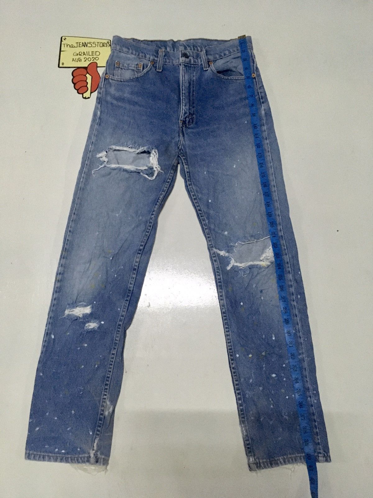 Levi's × Vintage Vintage 80s Levi’s blue wash distressed grunge style denim Size US 29 - 2 Thumbnail