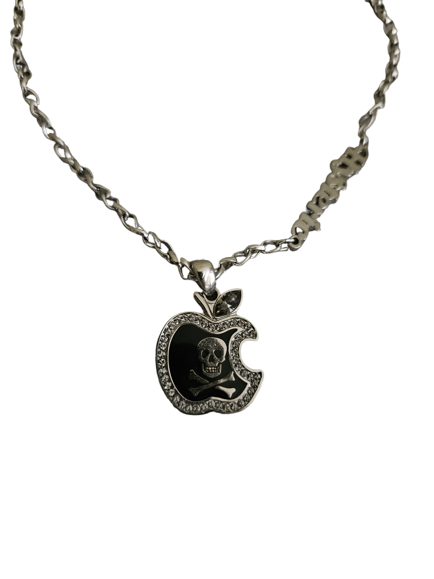 image of Hysteric Glamour Skull Apple Necklace in Black, Men's