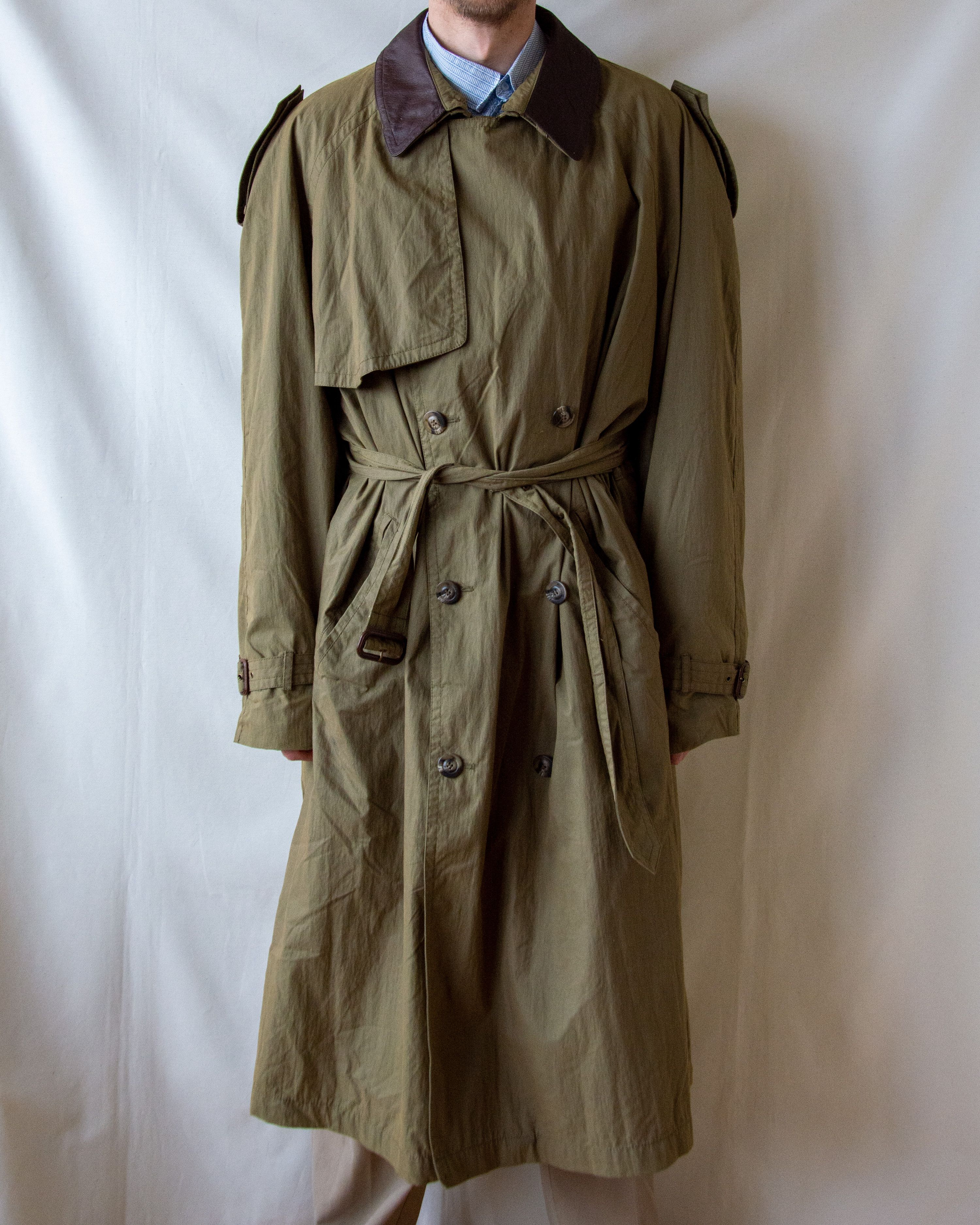 image of Military Vintage Melka Classic Insulated Trench Coat in Khaki, Men's (Size XL)