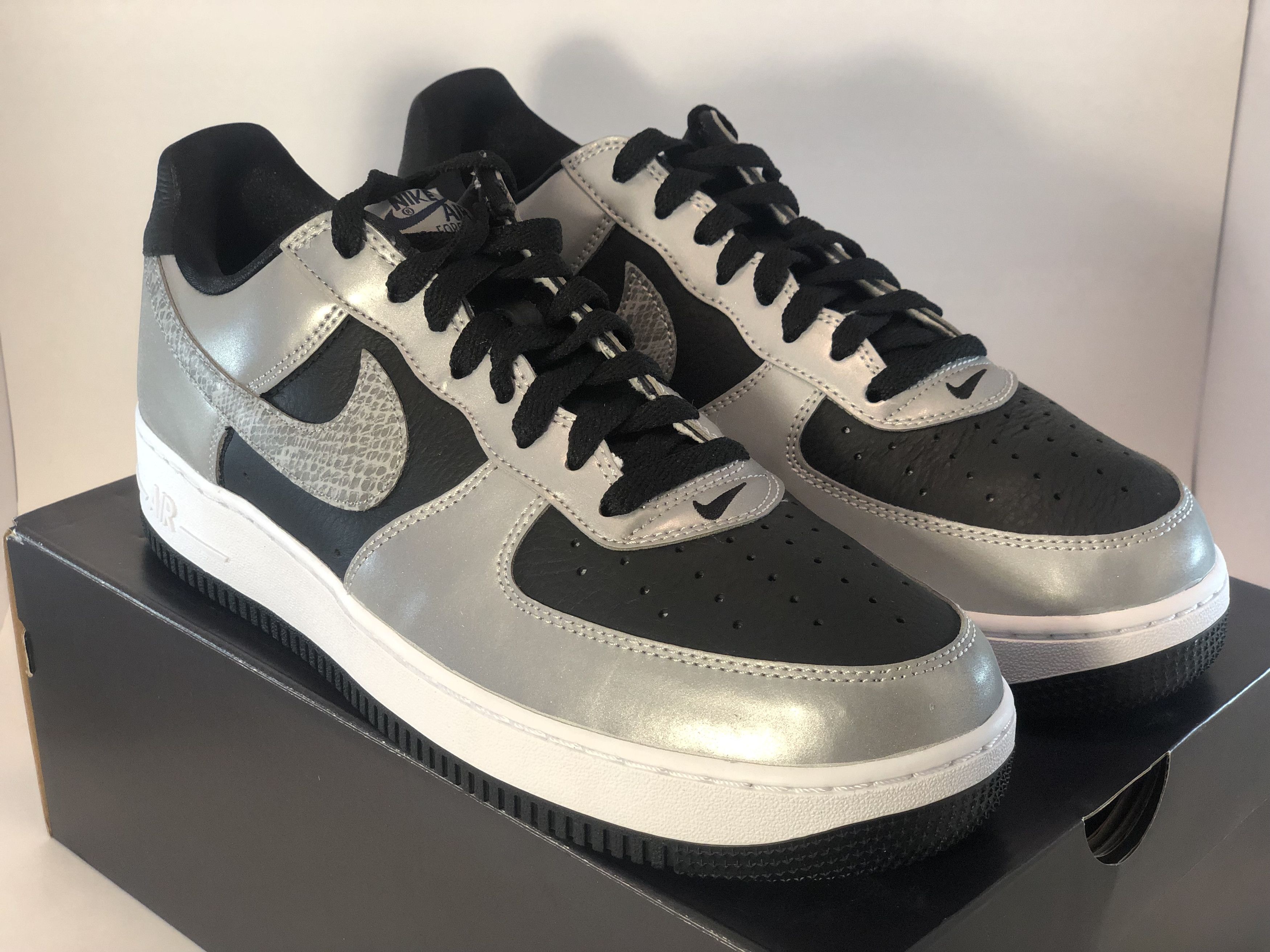 Nike Nike Air Force 1 B Silver Snake 3M 2021 Size US 11.5 / EU 44-45 - 4 Thumbnail