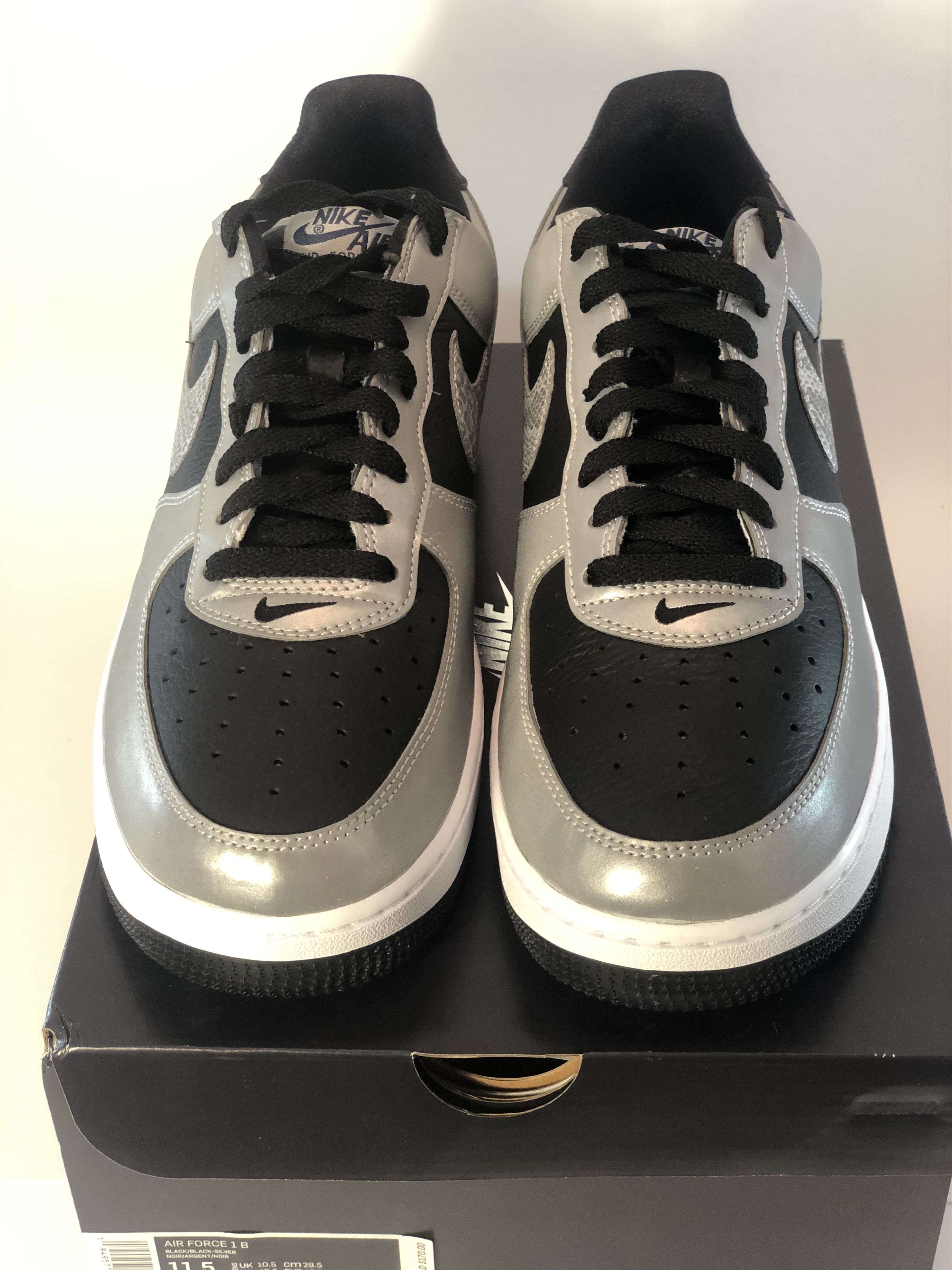 Nike Nike Air Force 1 B Silver Snake 3M 2021 Size US 11.5 / EU 44-45 - 3 Thumbnail