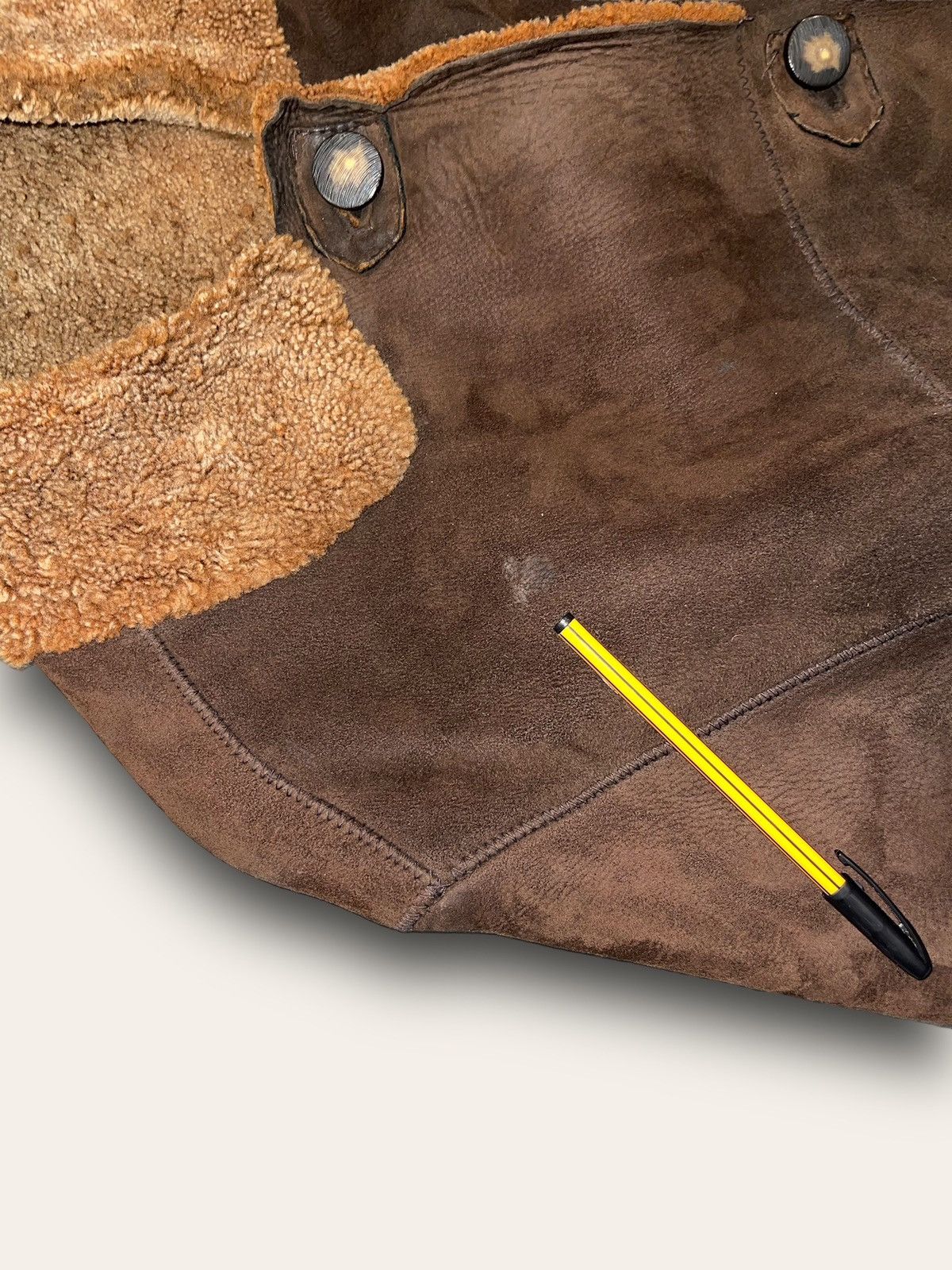 Leather Archive Louisiana Shearling Brown Leather Jacket Size M / US 6-8 / IT 42-44 - 15 Thumbnail