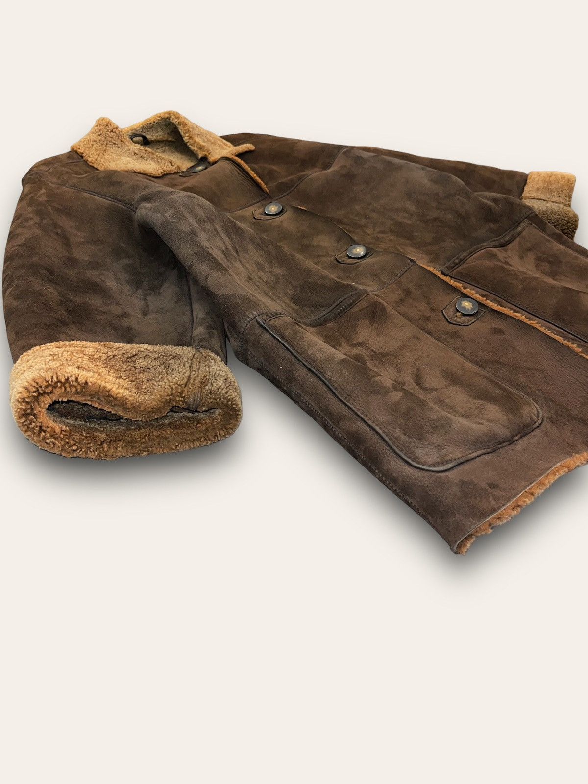 Leather Archive Louisiana Shearling Brown Leather Jacket Size M / US 6-8 / IT 42-44 - 3 Thumbnail
