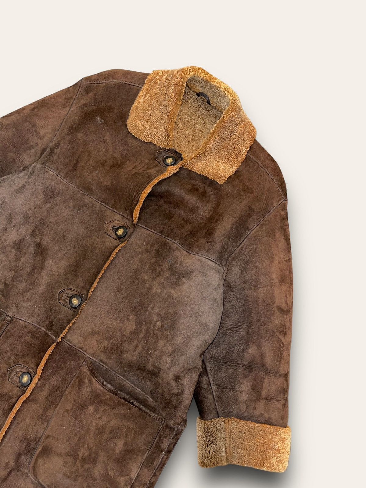 Leather Archive Louisiana Shearling Brown Leather Jacket Size M / US 6-8 / IT 42-44 - 4 Thumbnail