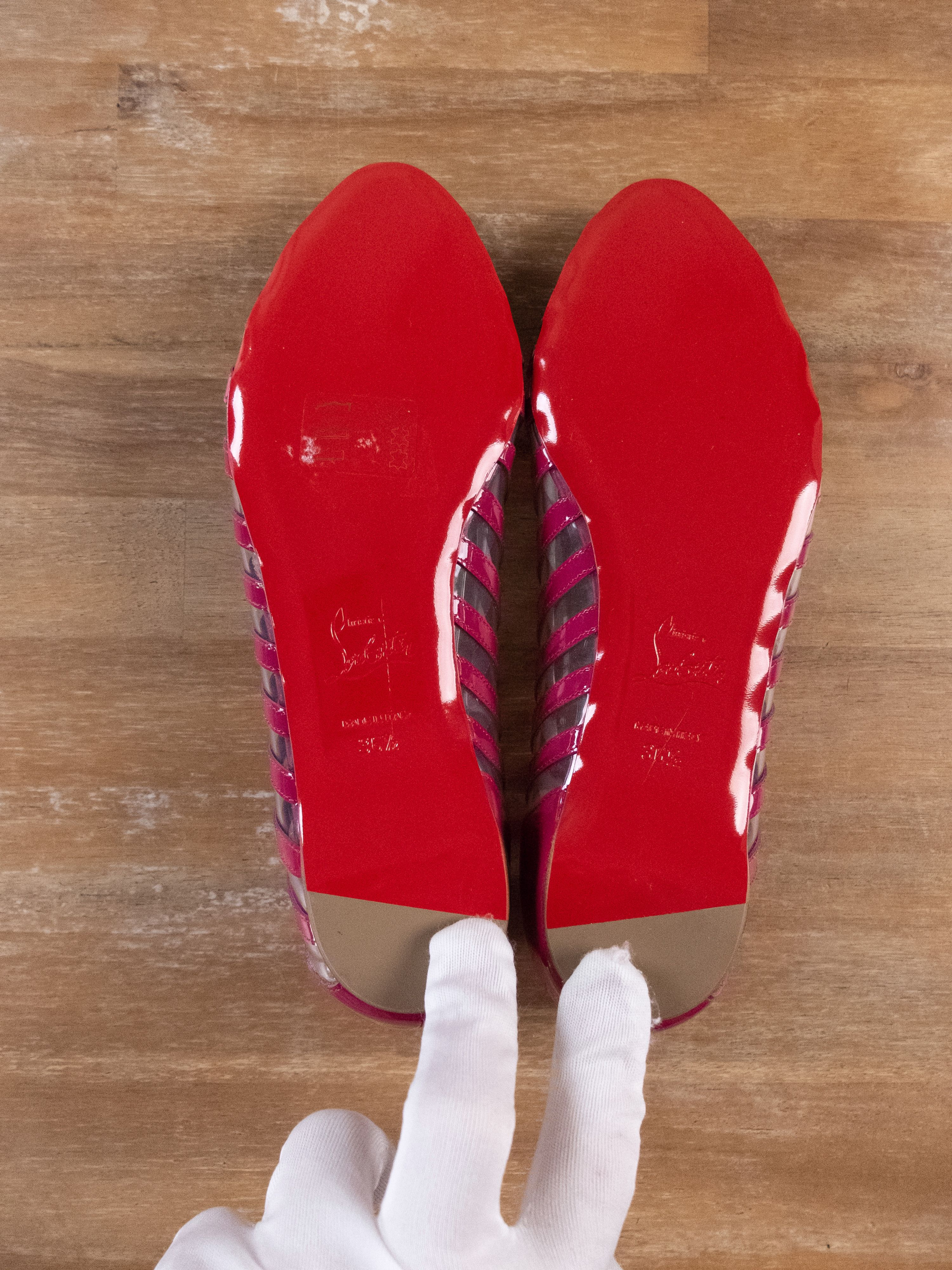 Christian Louboutin CHRISTIAN LOUBOUTIN A6 cyclamen pink PVC ballet flats shoes Size US 6.5 / IT 36.5 - 6 Thumbnail