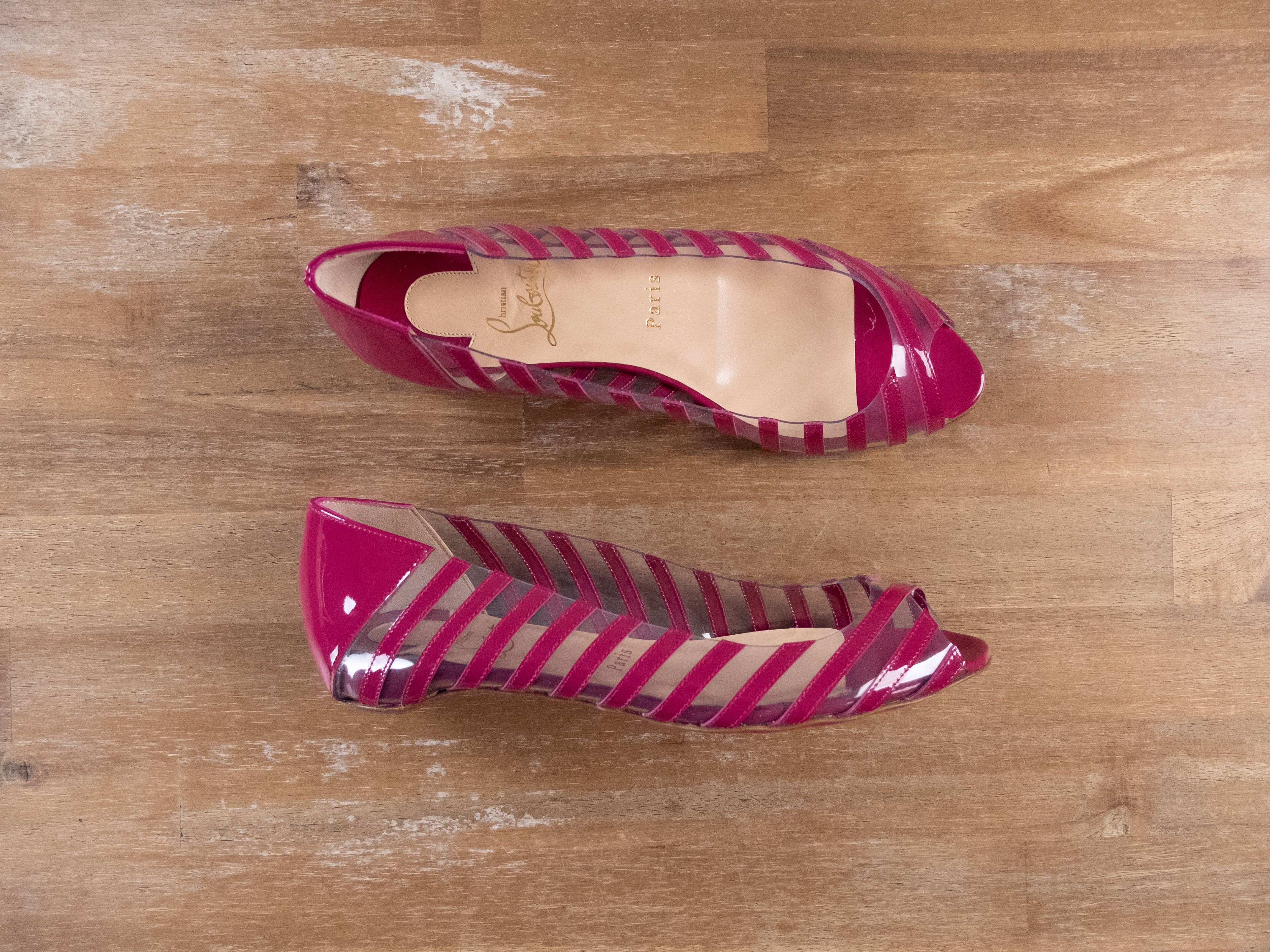 Christian Louboutin CHRISTIAN LOUBOUTIN A6 cyclamen pink PVC ballet flats shoes Size US 6.5 / IT 36.5 - 1 Thumbnail