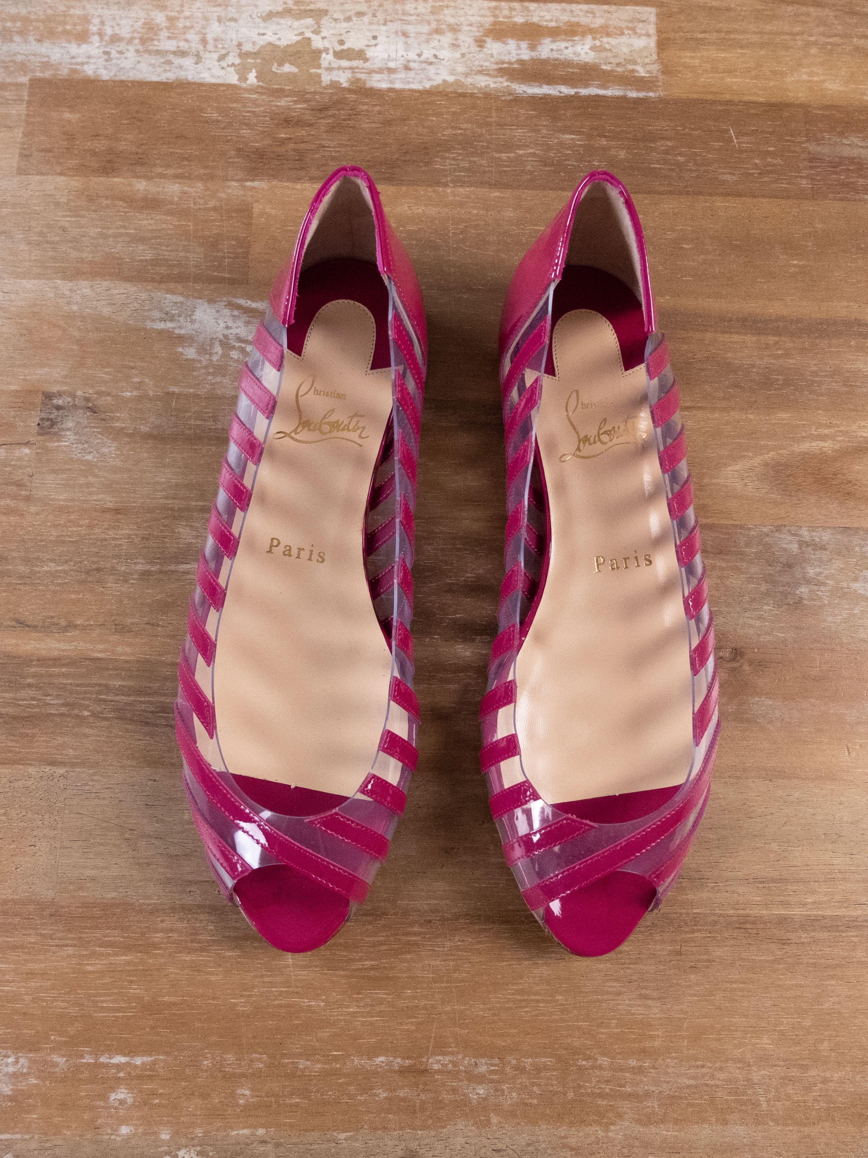 Christian Louboutin CHRISTIAN LOUBOUTIN A6 cyclamen pink PVC ballet flats shoes Size US 6.5 / IT 36.5 - 2 Thumbnail